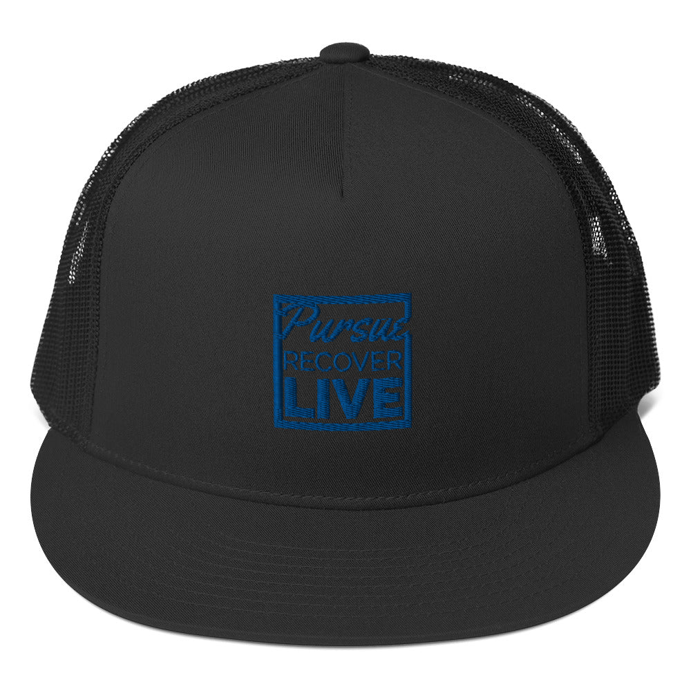 PURSUE RECOVER LIVE Trucker Cap - BLU EMB