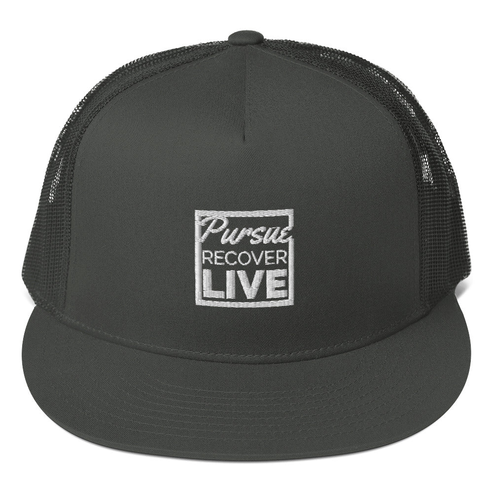 PURSUE RECOVER LIVE Trucker Cap - WHT EMB