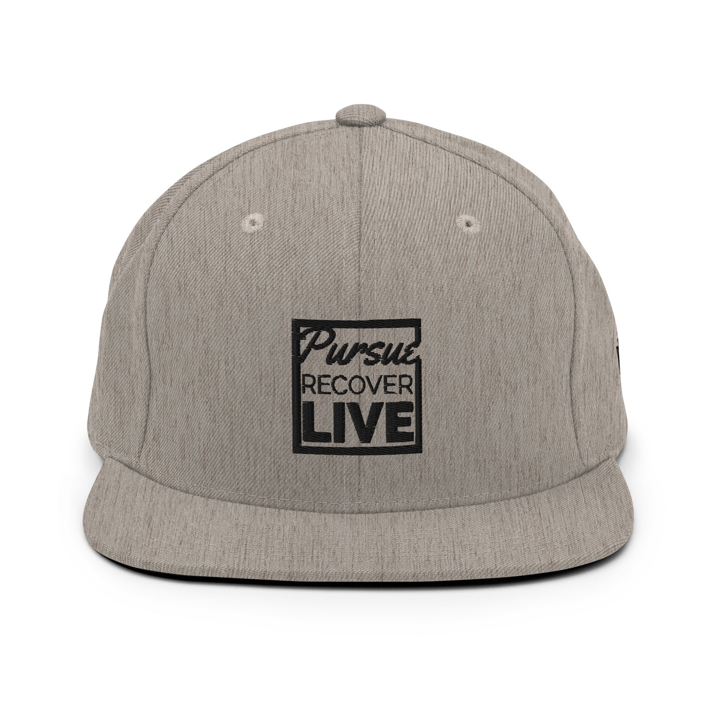 PURSUE RECOVER LIVE Snapback Hat - BLK-WHT EMB