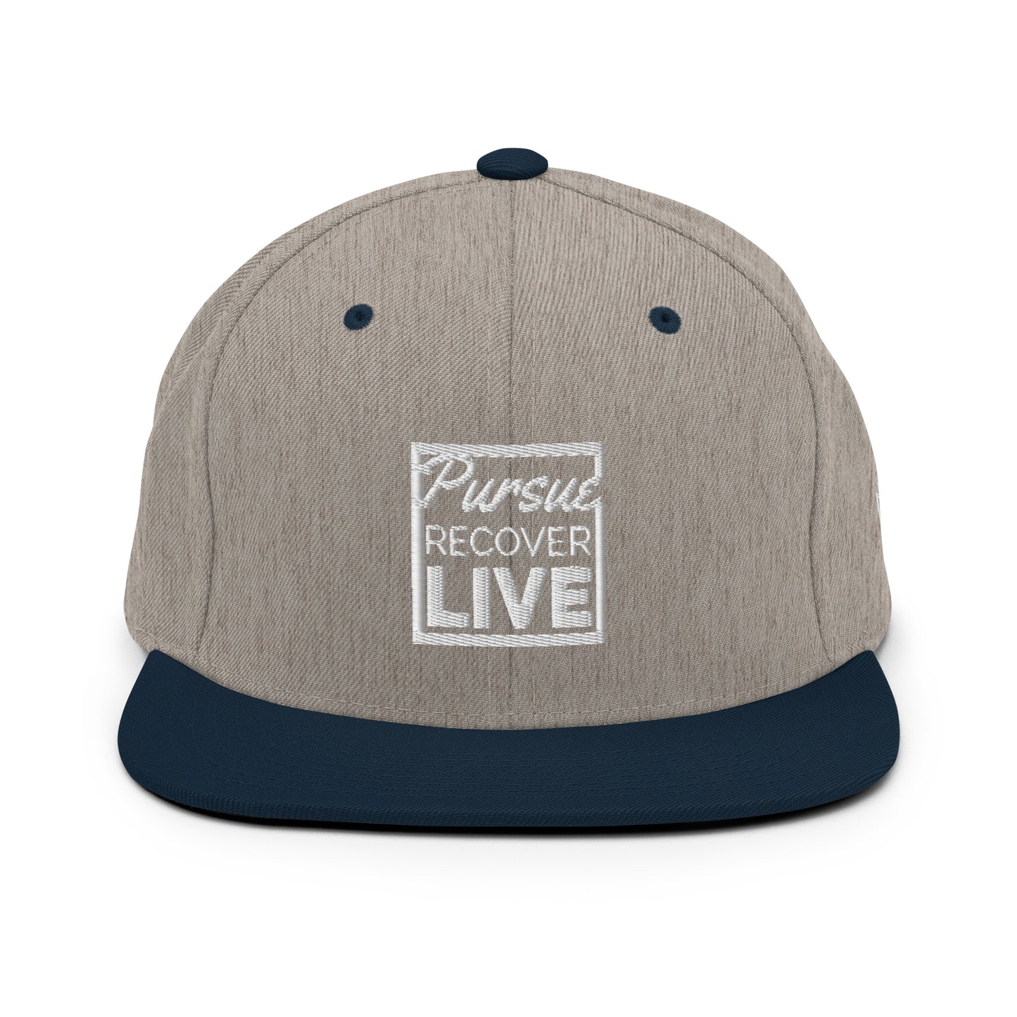 PURSUE RECOVER LIVE Snapback Hat - WHT-BLK EMB