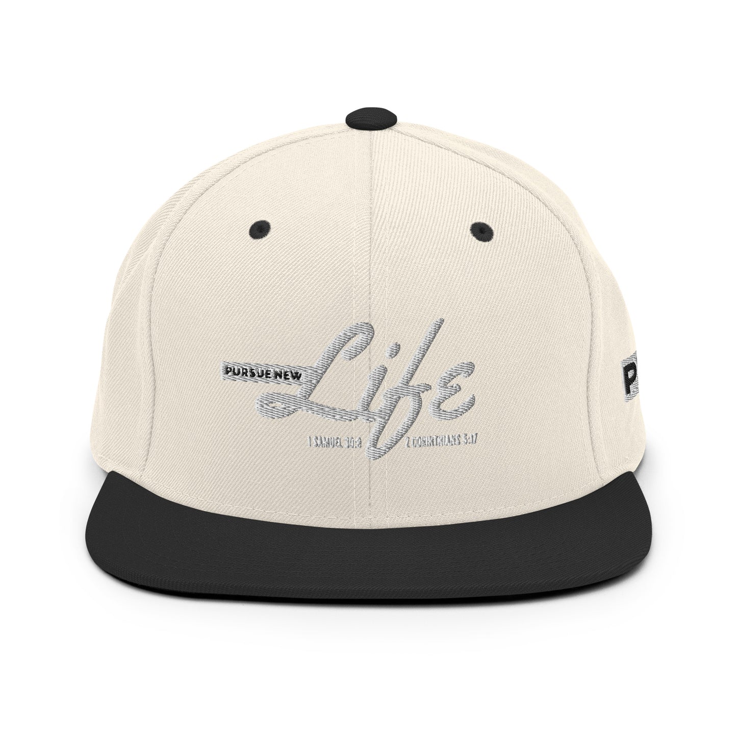PURSUE NEW LIFE Snapback - WHT-BLK EMB