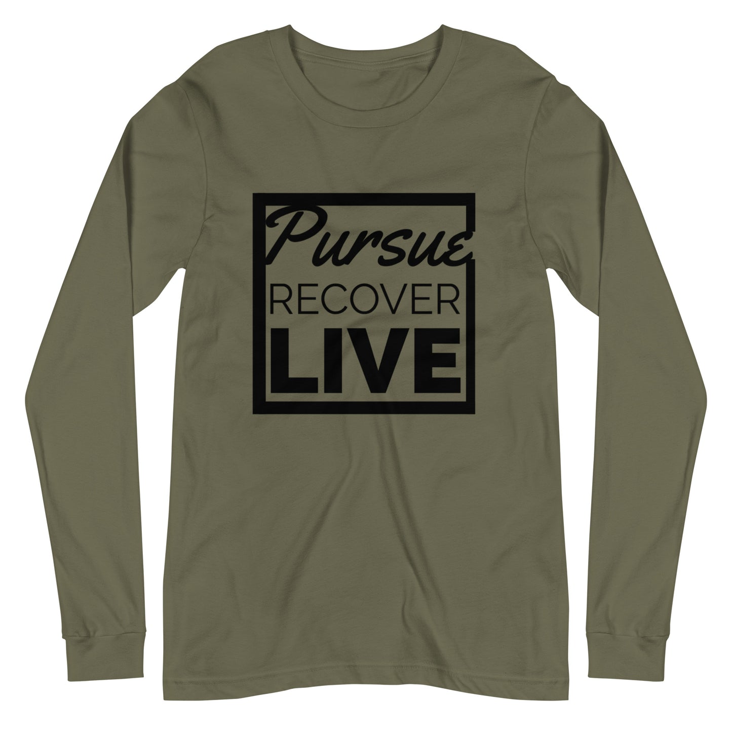 PURSUE RECOVER LIVE Unisex Long Sleeve Tee - BLK DTG