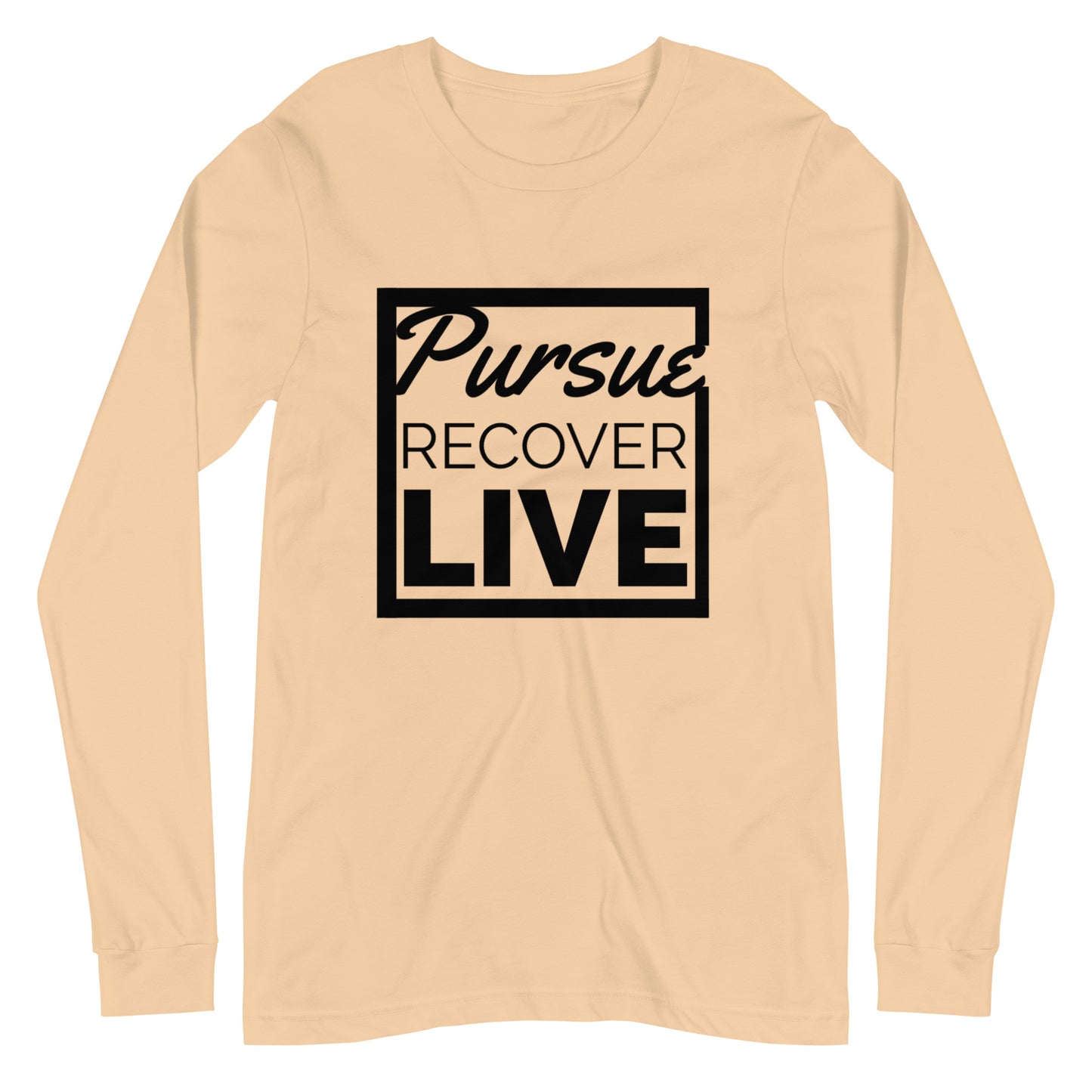 PURSUE RECOVER LIVE Unisex Long Sleeve Tee - BLK DTG