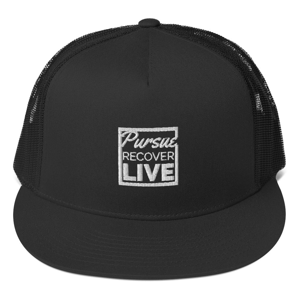 PURSUE RECOVER LIVE Trucker Cap - WHT EMB