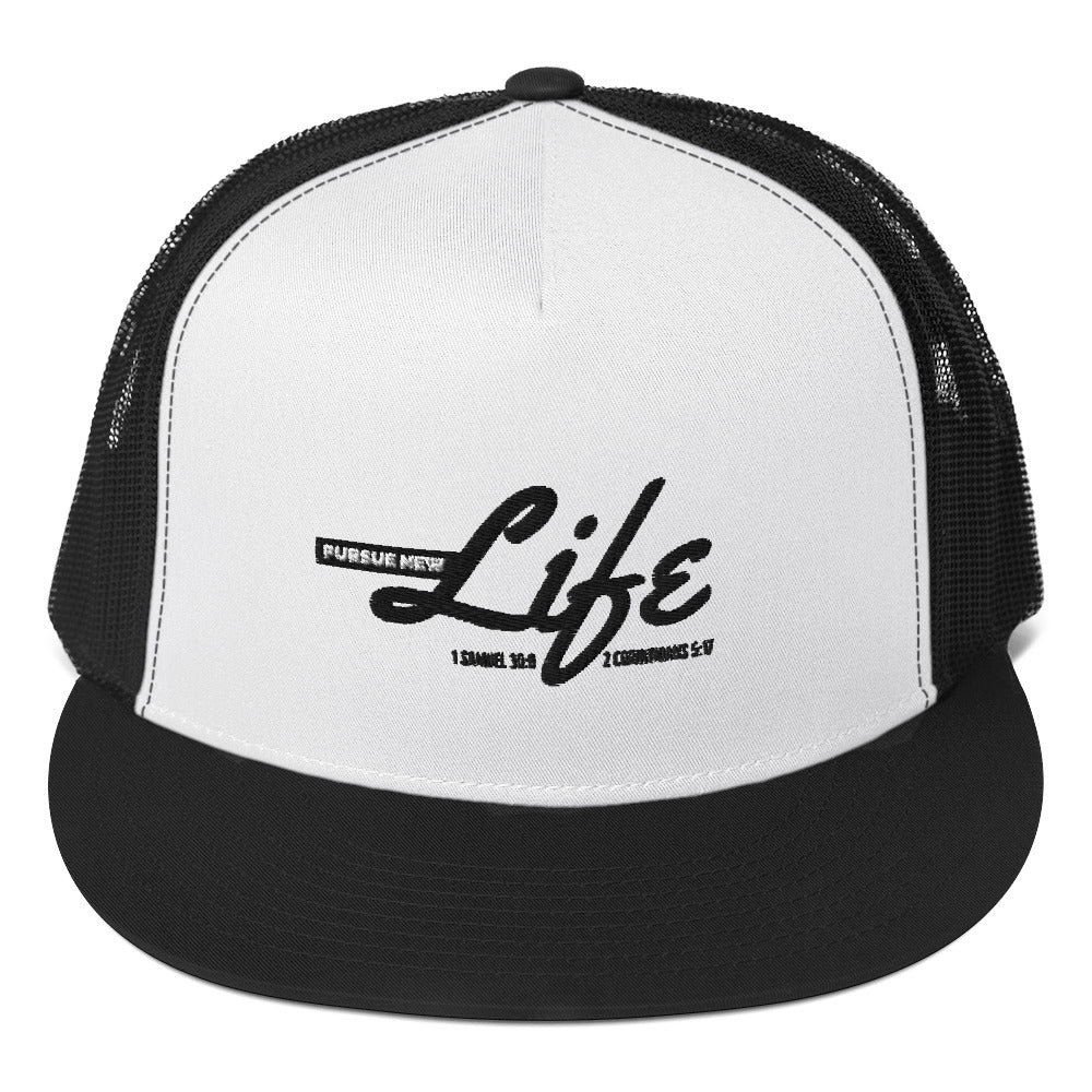 PURSUE NEW LIFE 5 PANEL Trucker Cap - BLK EMB