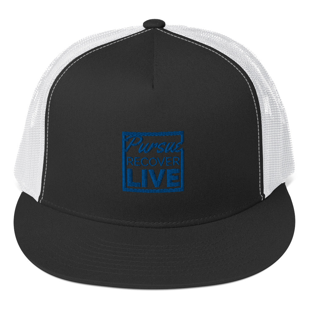 PURSUE RECOVER LIVE Trucker Cap - BLU EMB