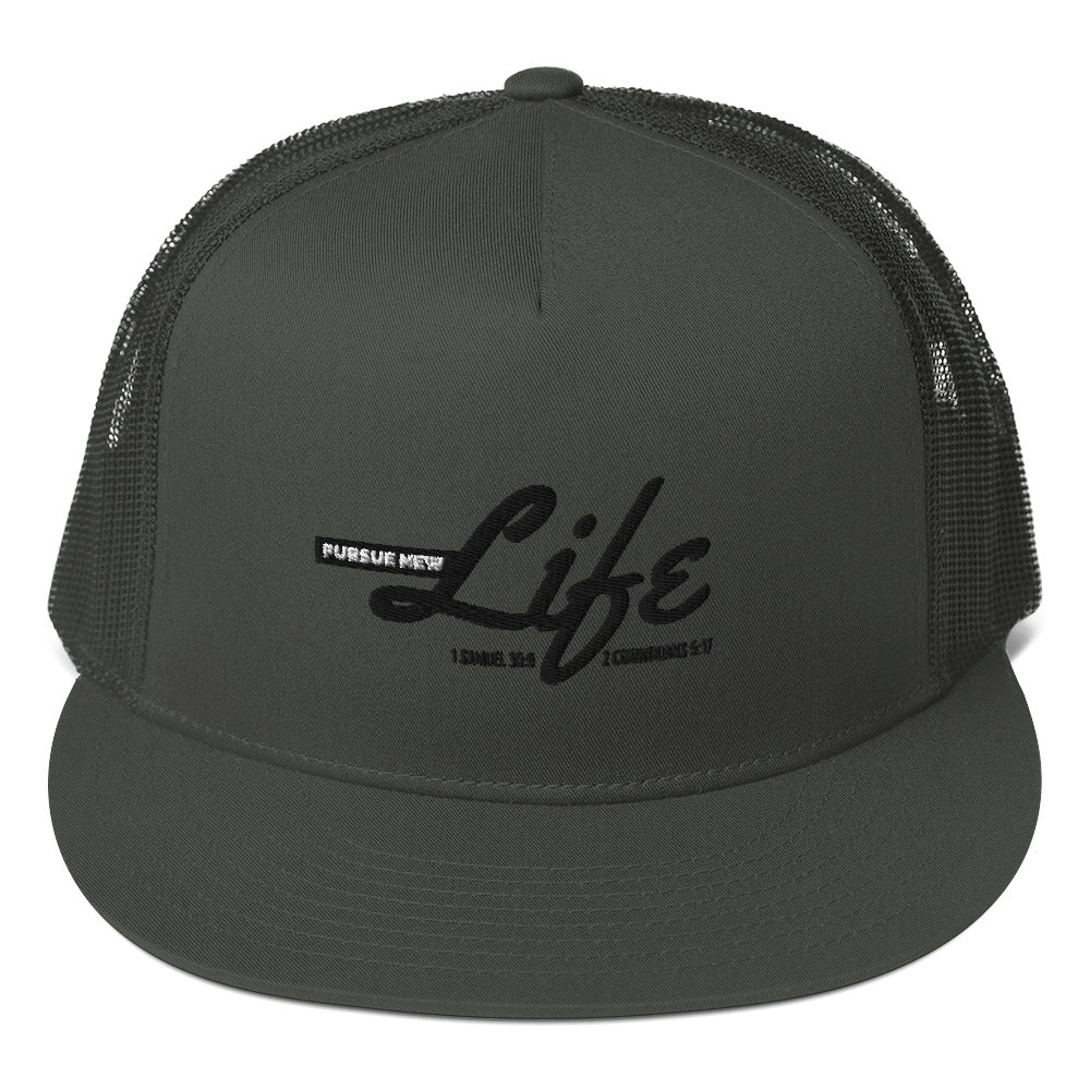 PURSUE NEW LIFE 5 PANEL Trucker Cap - BLK EMB