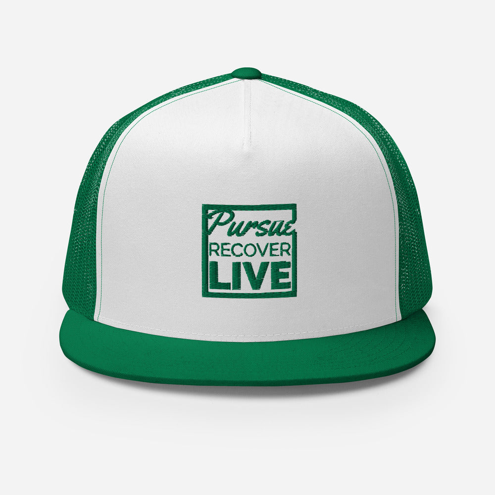 PURSUE RECOVER LIVE Trucker Cap - GRN EMB