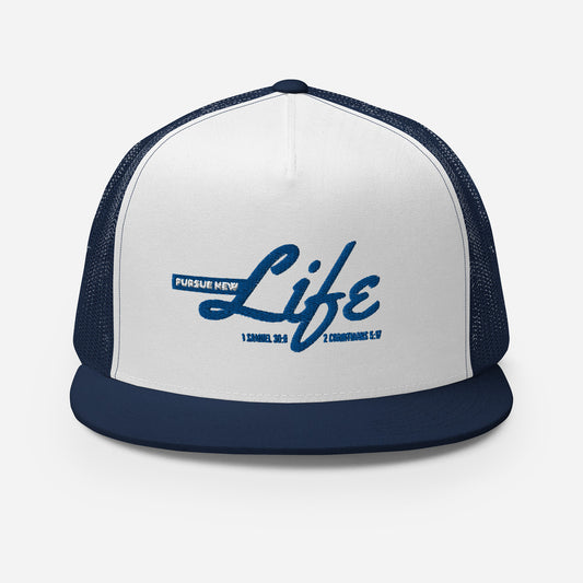 PURSUE NEW LIFE 5 PANEL Trucker Cap - NVYEMB