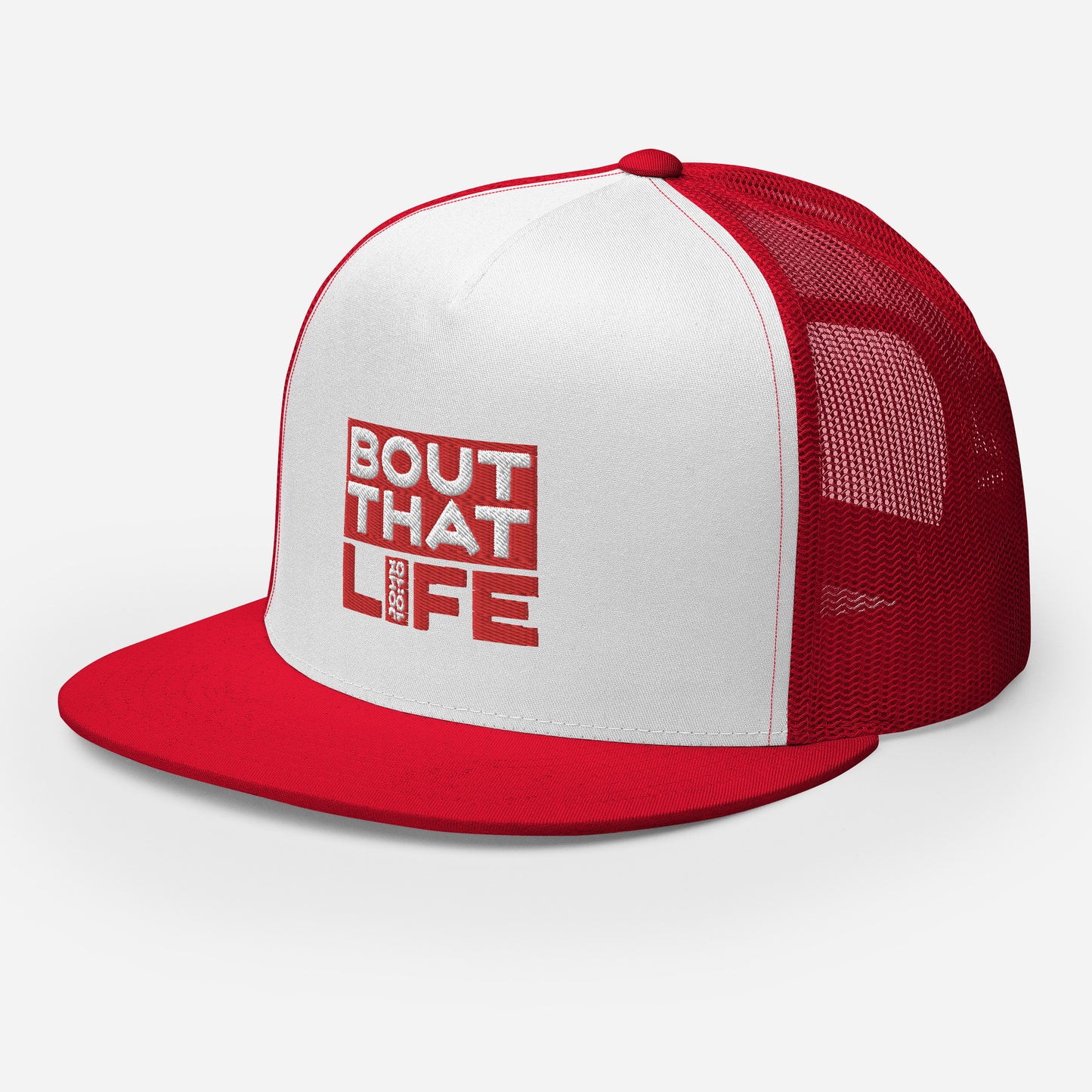 BOUT THAT JOHN 10:10 LIFE 5 PANEL REDWRAP Trucker