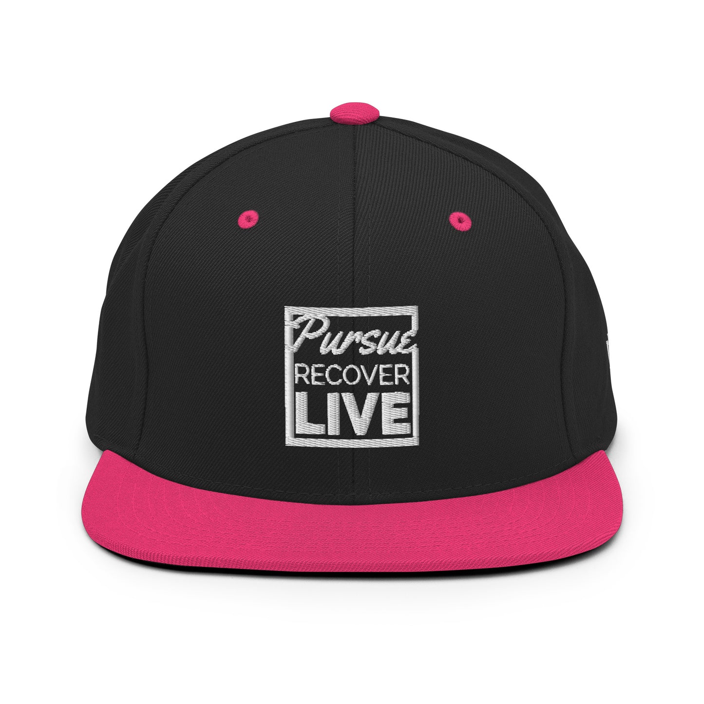 PURSUE RECOVER LIVE Snapback Hat - WHT-BLK EMB