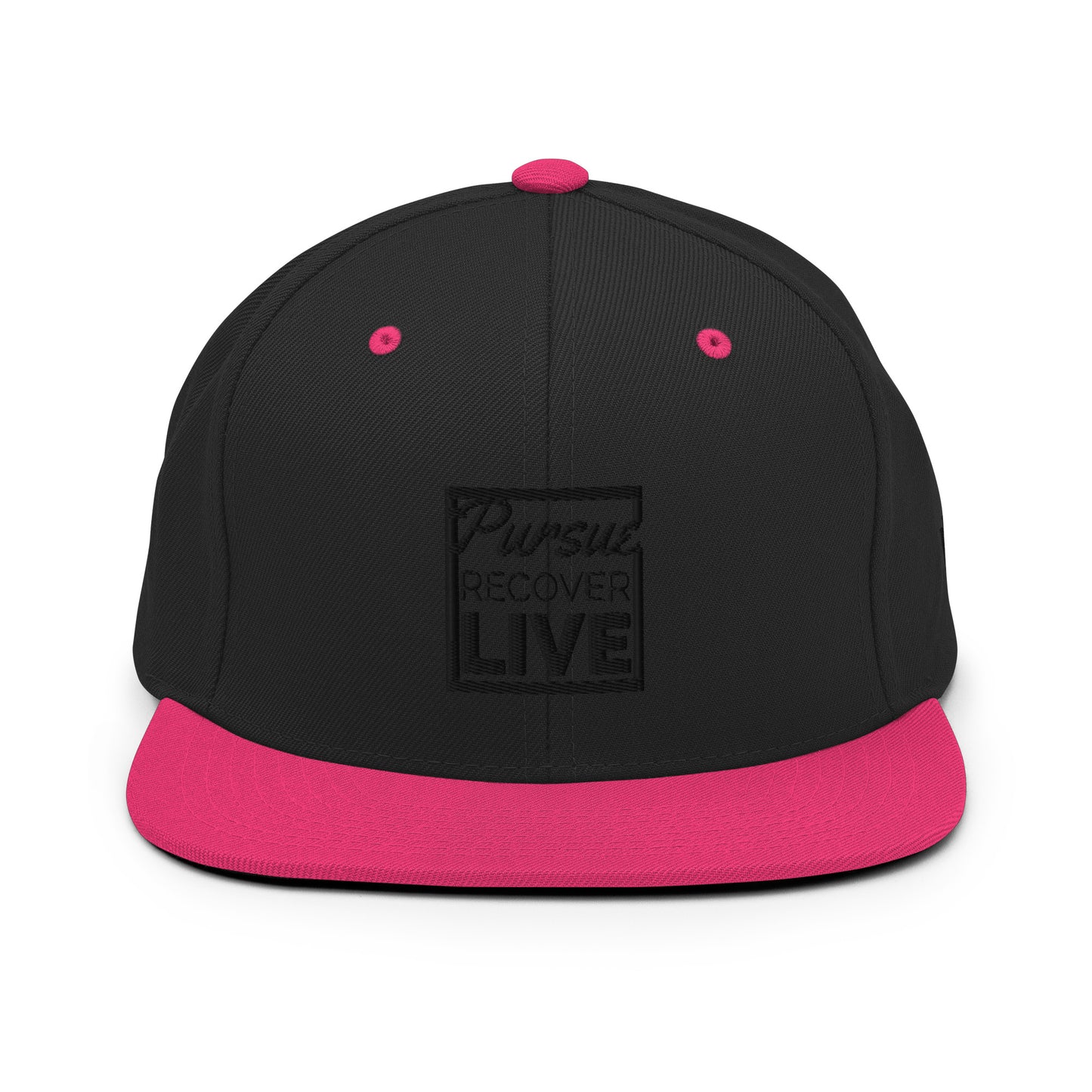 PURSUE RECOVER LIVE Snapback Hat - BLK-WHT EMB