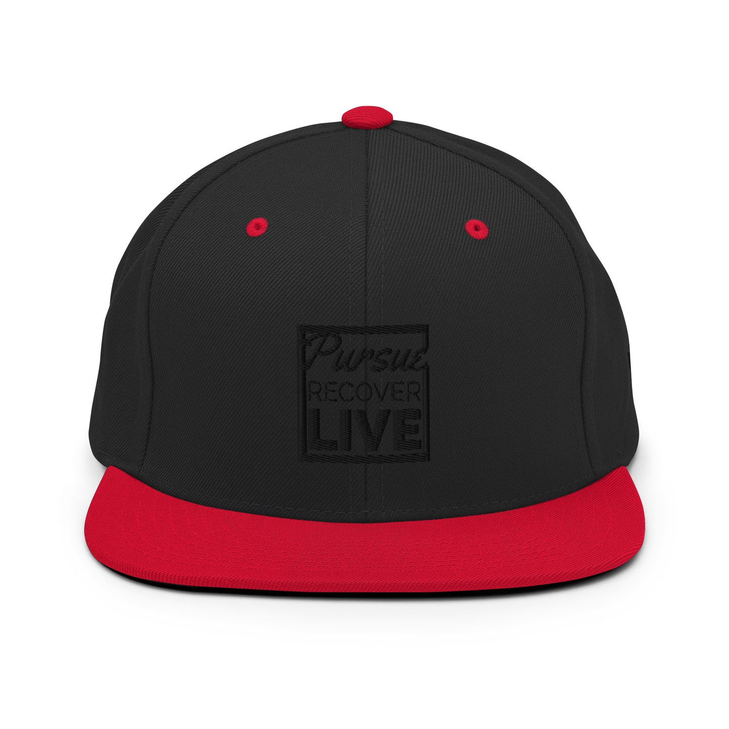 PURSUE RECOVER LIVE Snapback Hat - BLK-WHT EMB