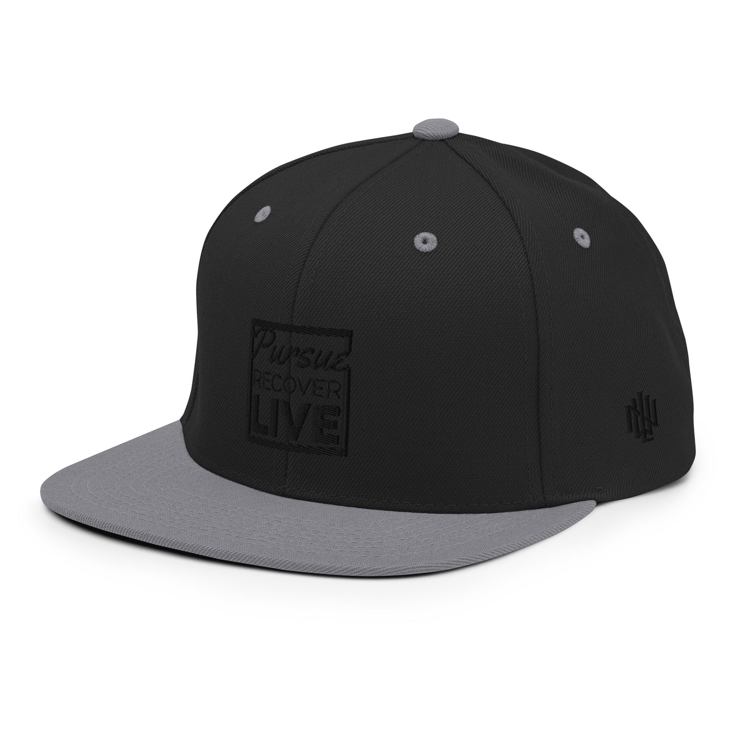 PURSUE RECOVER LIVE Snapback Hat - BLK-WHT EMB