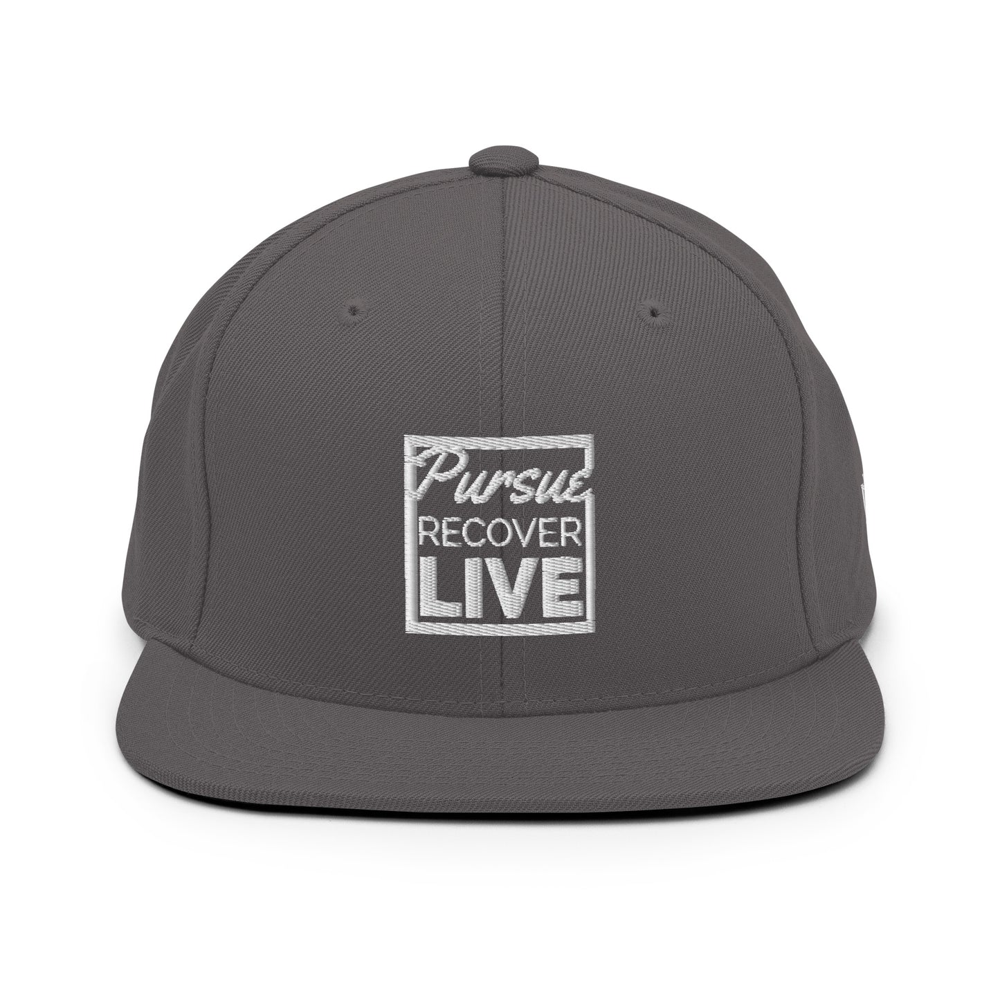 PURSUE RECOVER LIVE Snapback Hat - WHT-BLK EMB