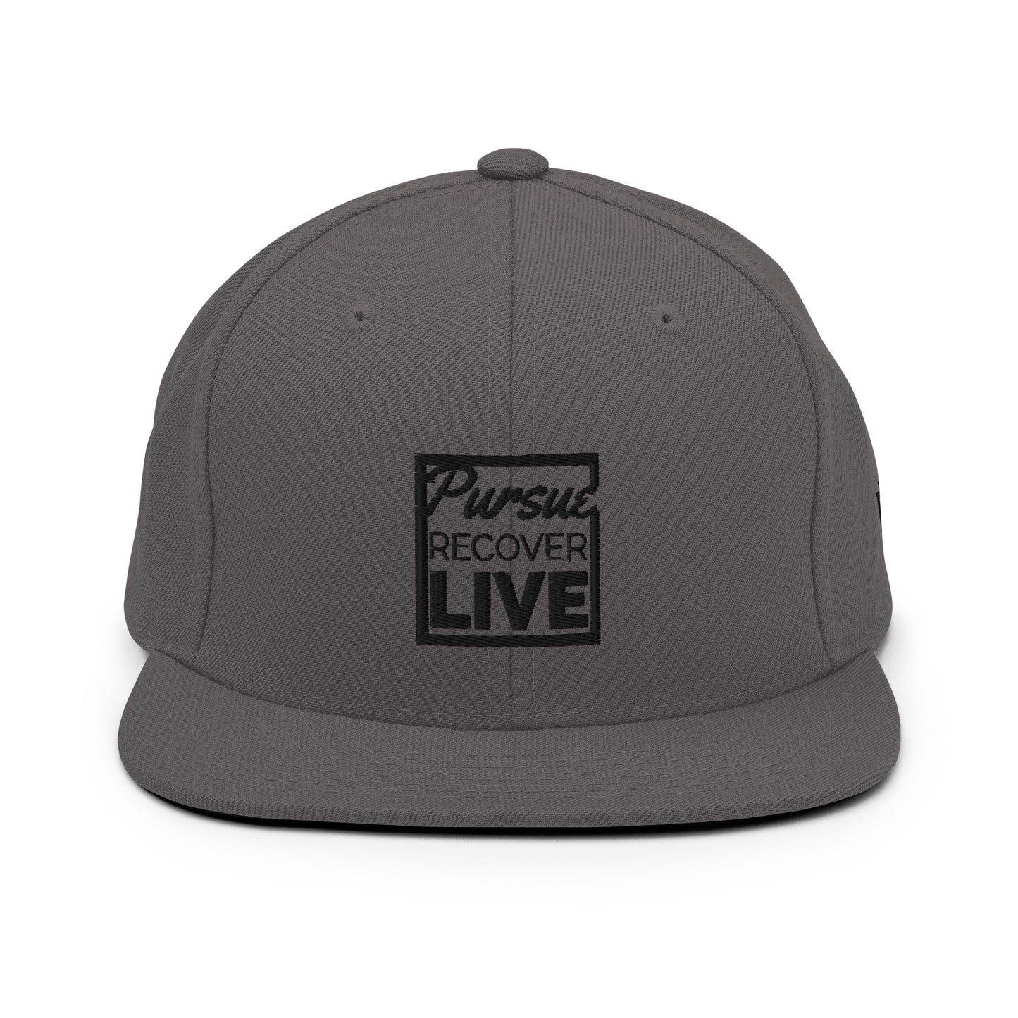 PURSUE RECOVER LIVE Snapback Hat - BLK-WHT EMB