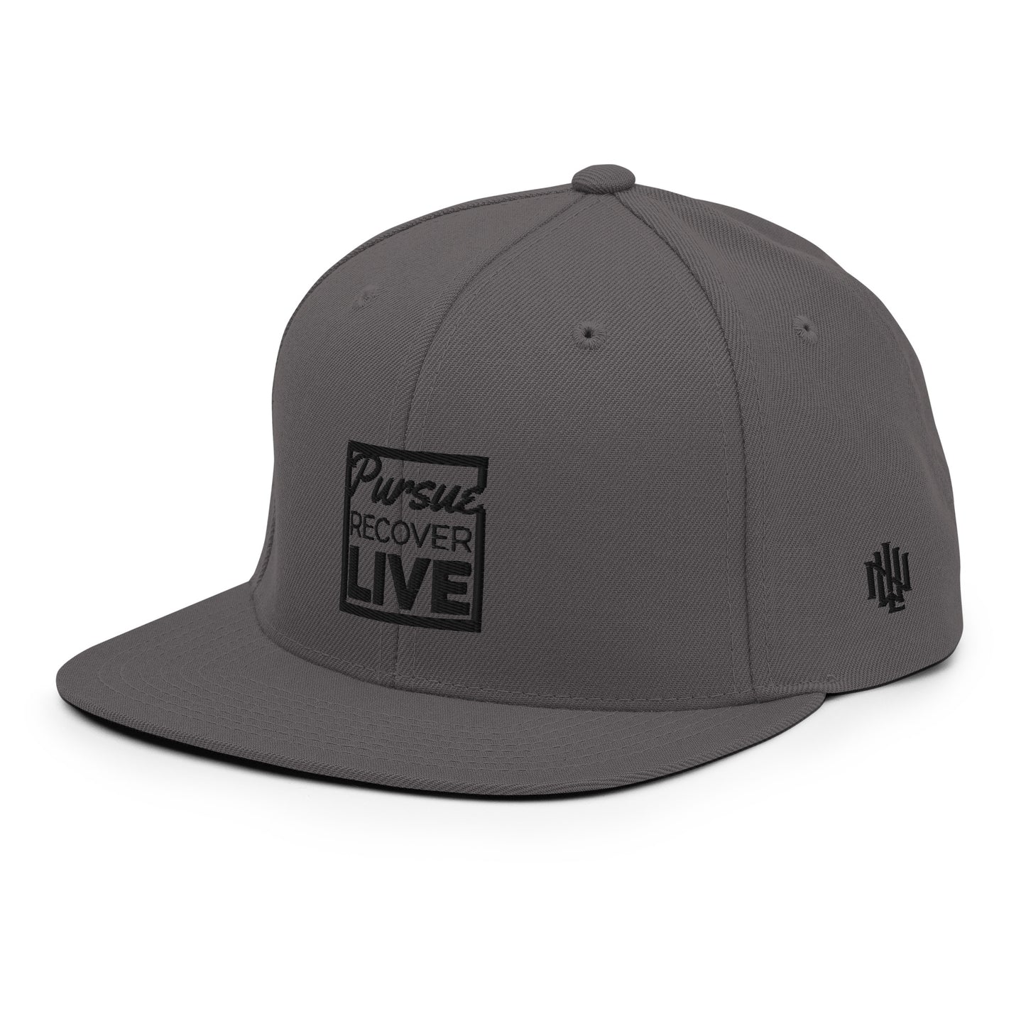 PURSUE RECOVER LIVE Snapback Hat - BLK-WHT EMB