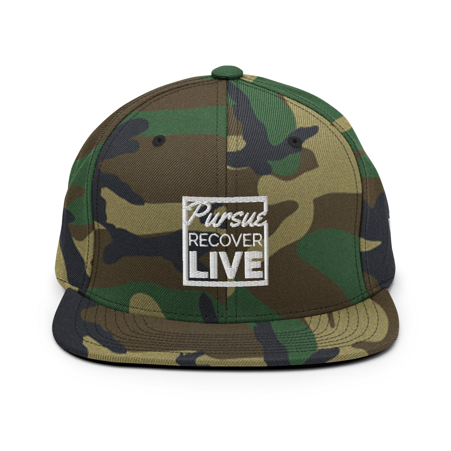 PURSUE RECOVER LIVE Snapback Hat - WHT-BLK EMB