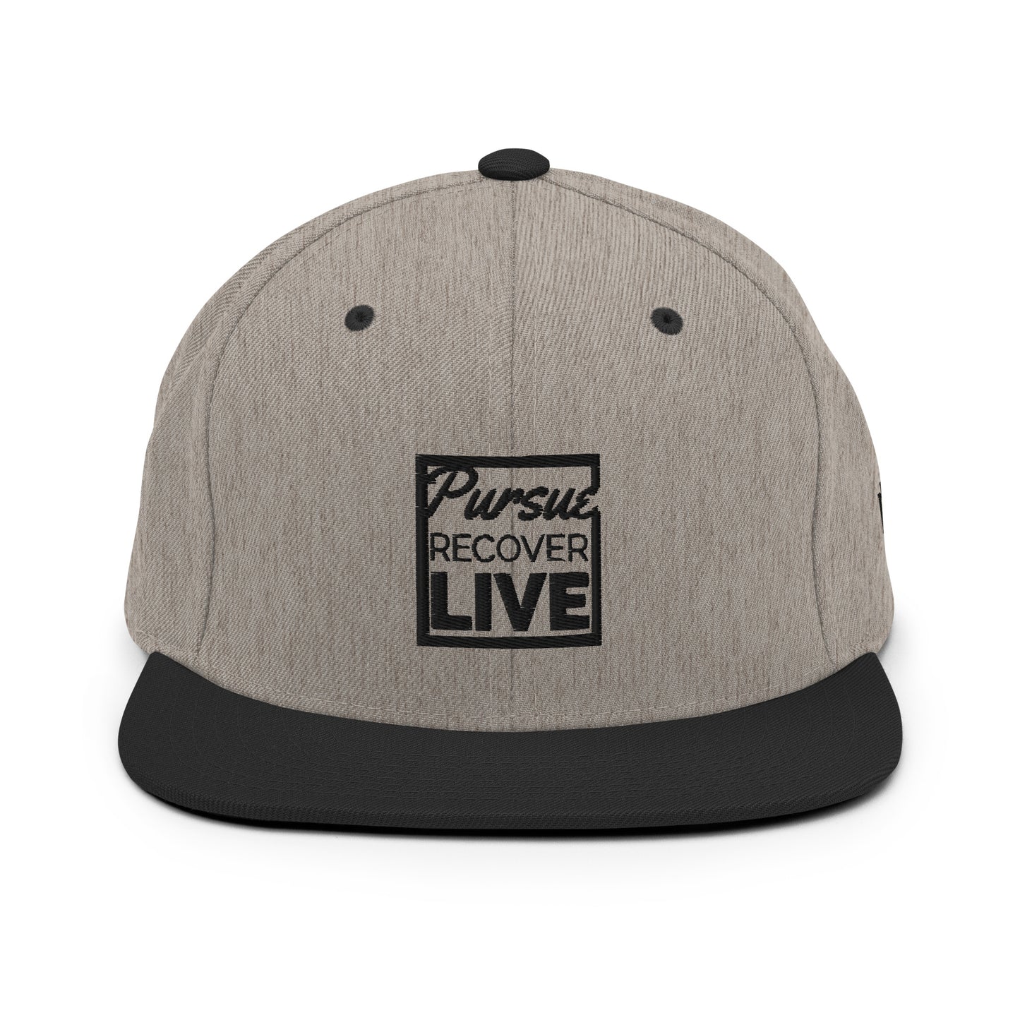 PURSUE RECOVER LIVE Snapback Hat - BLK-WHT EMB