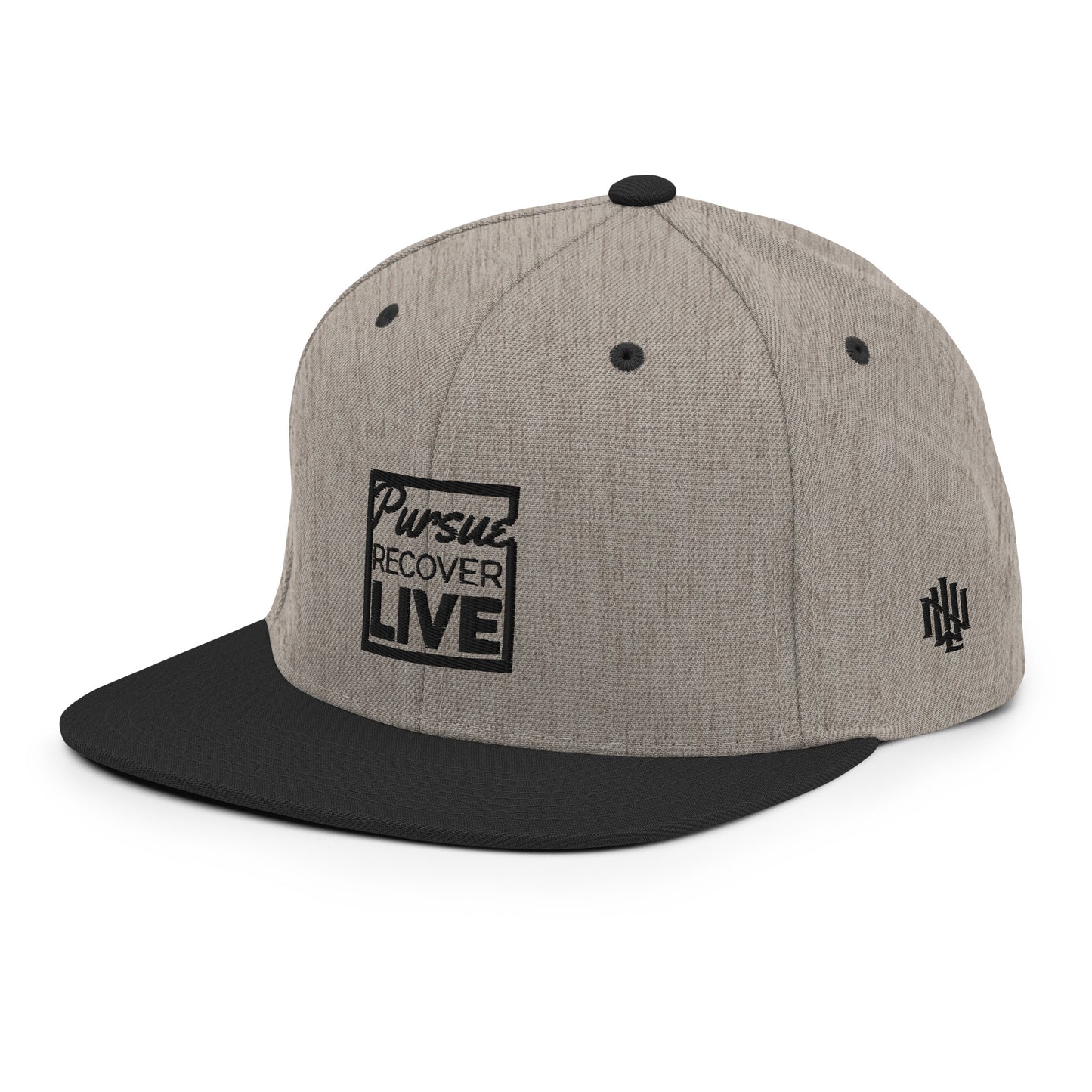 PURSUE RECOVER LIVE Snapback Hat - BLK-WHT EMB