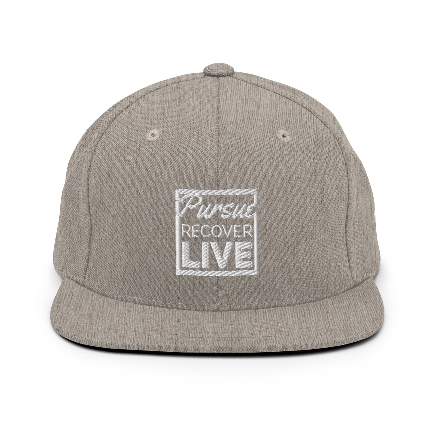 PURSUE RECOVER LIVE Snapback Hat - WHT-BLK EMB