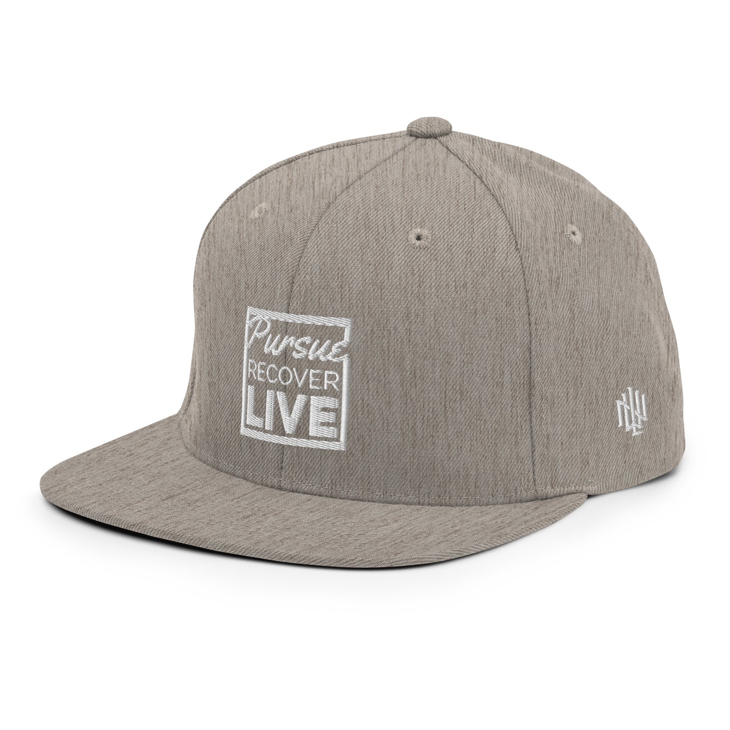 PURSUE RECOVER LIVE Snapback Hat - WHT-BLK EMB