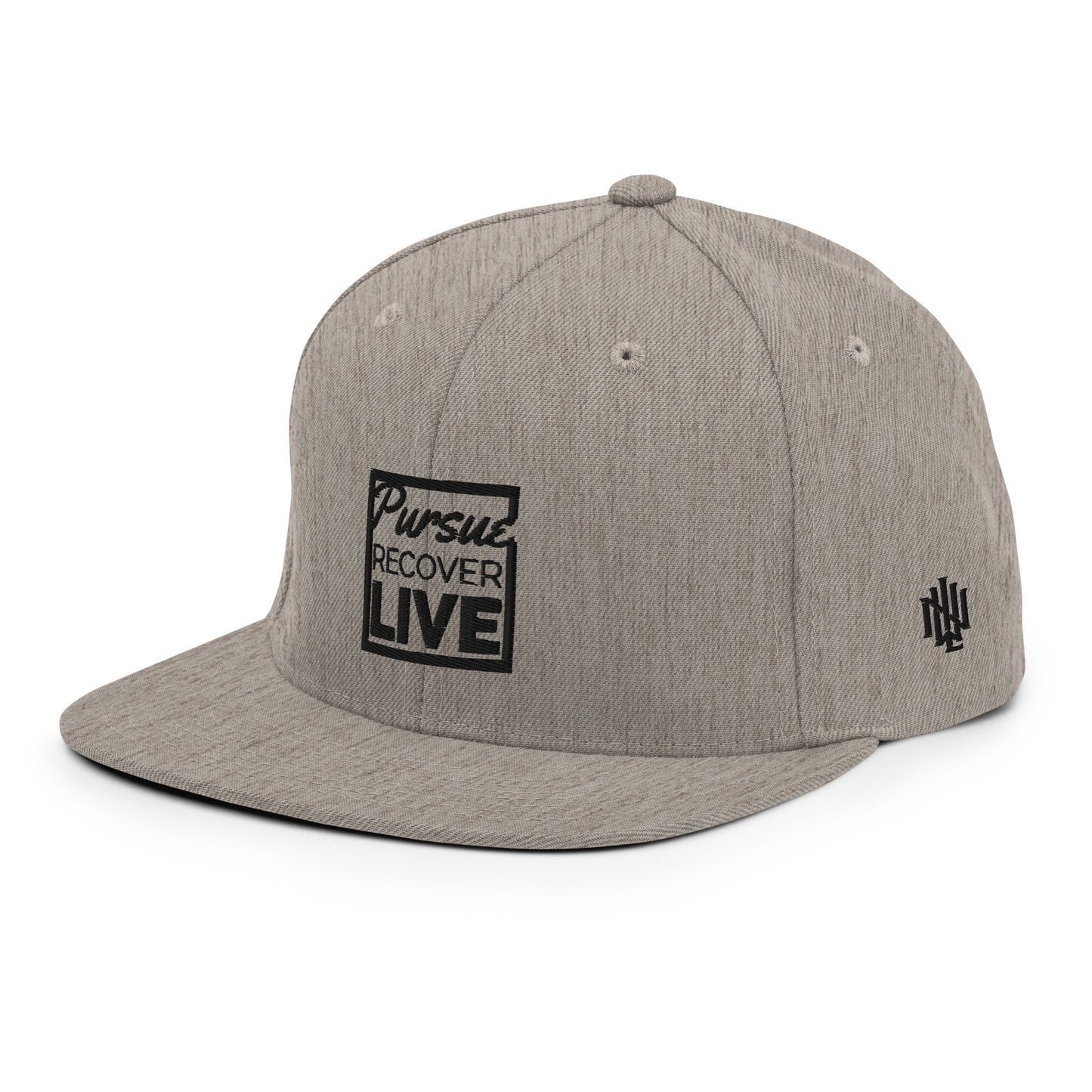 PURSUE RECOVER LIVE Snapback Hat - BLK-WHT EMB