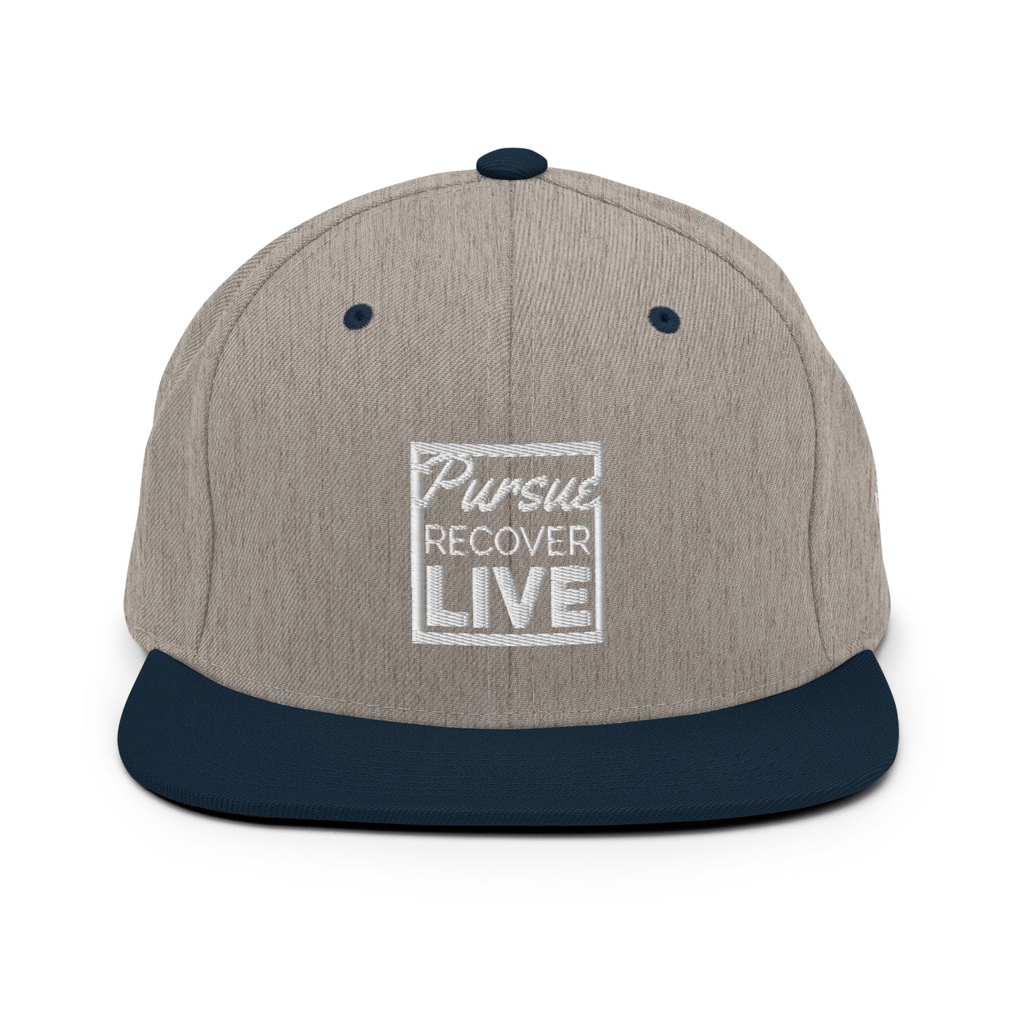 PURSUE RECOVER LIVE Snapback Hat - WHT-BLK EMB