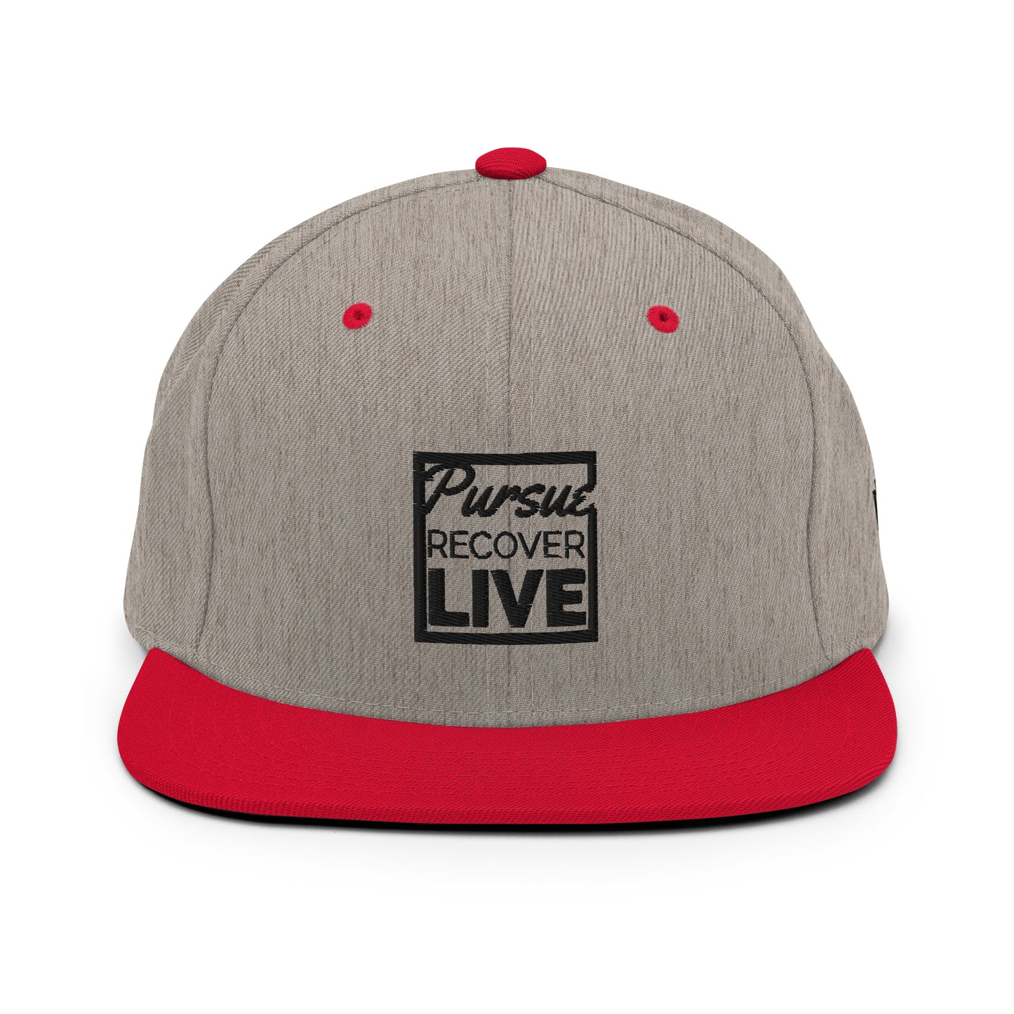 PURSUE RECOVER LIVE Snapback Hat - BLK-WHT EMB