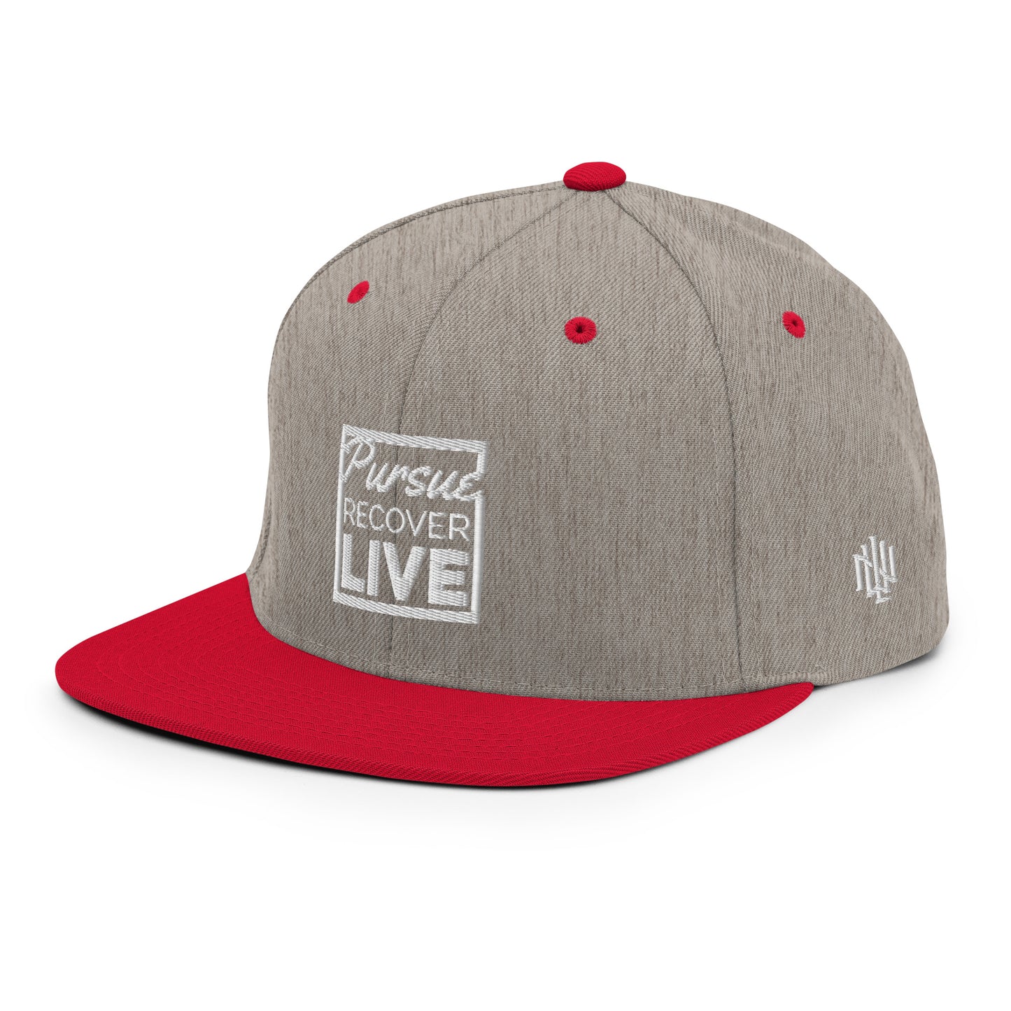 PURSUE RECOVER LIVE Snapback Hat - WHT-BLK EMB