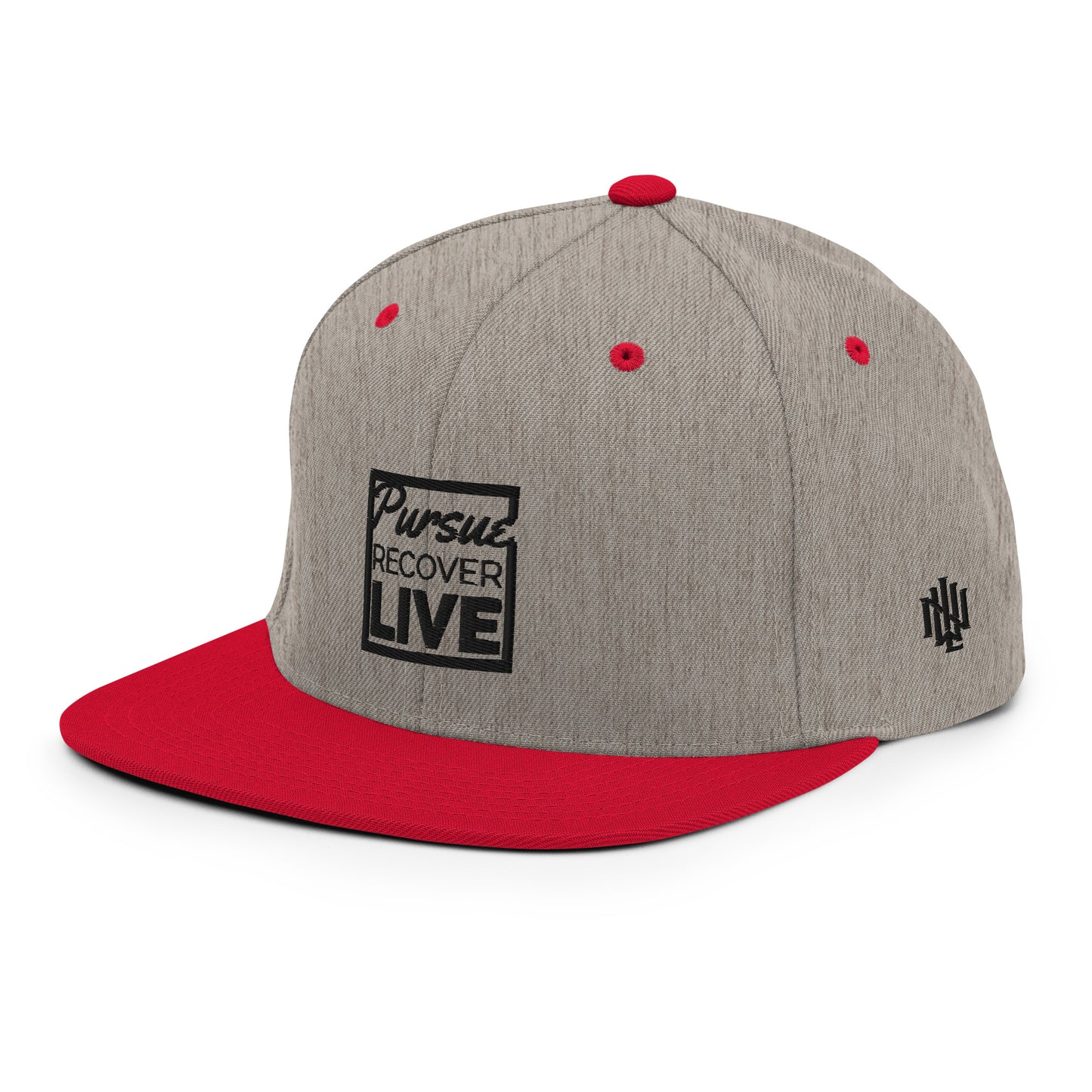 PURSUE RECOVER LIVE Snapback Hat - BLK-WHT EMB