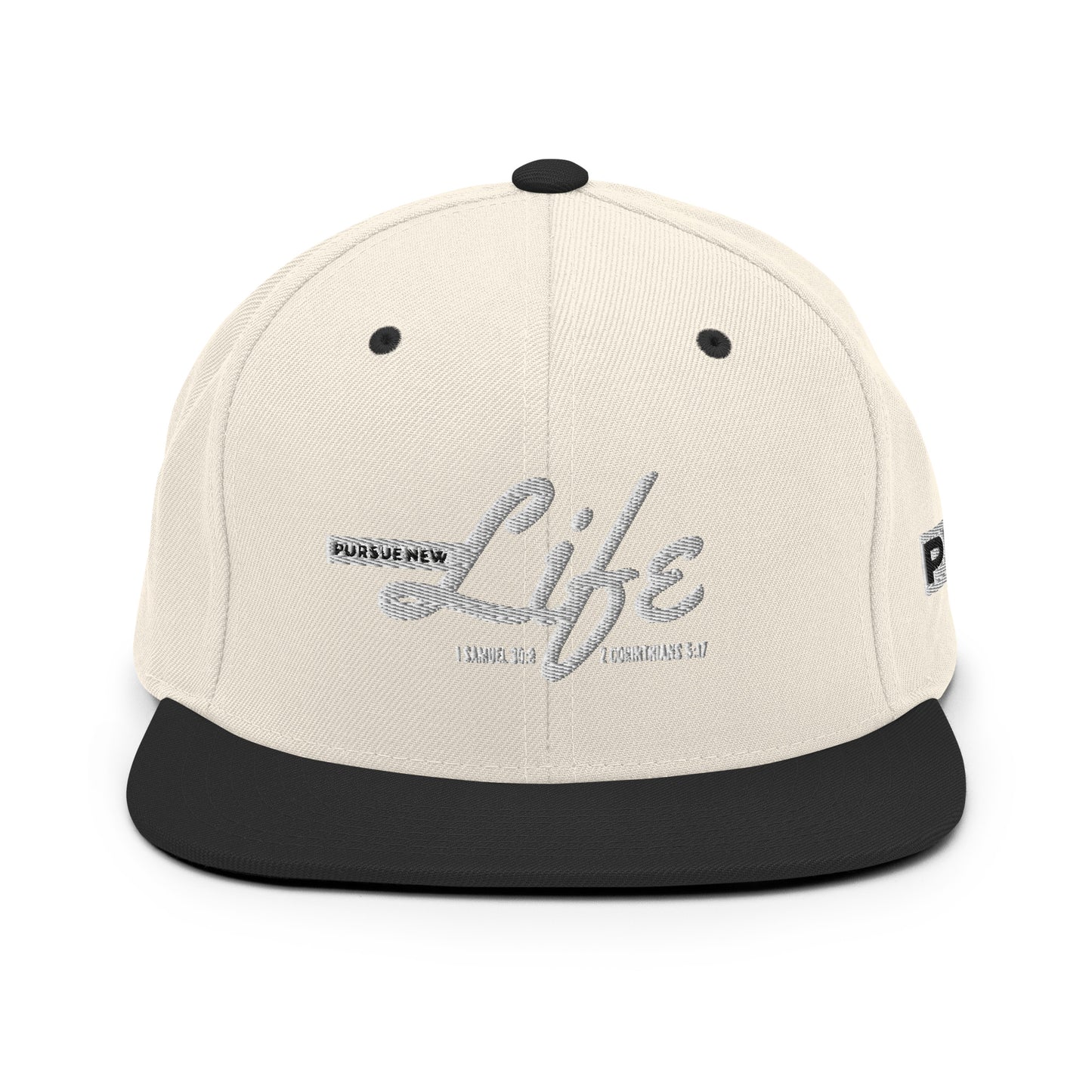 PURSUE NEW LIFE Snapback - WHT-BLK EMB