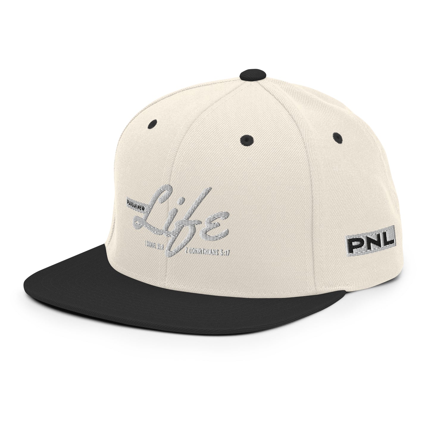 PURSUE NEW LIFE Snapback - WHT-BLK EMB