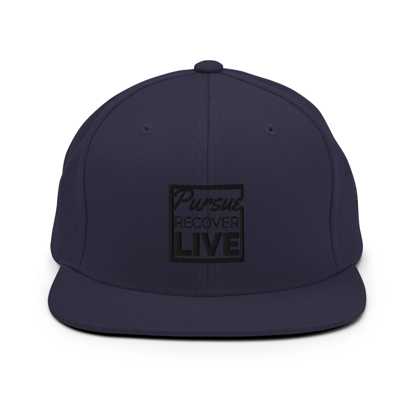 PURSUE RECOVER LIVE Snapback Hat - BLK-WHT EMB