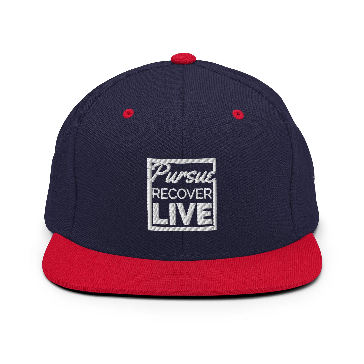 PURSUE RECOVER LIVE Snapback Hat - WHT-BLK EMB