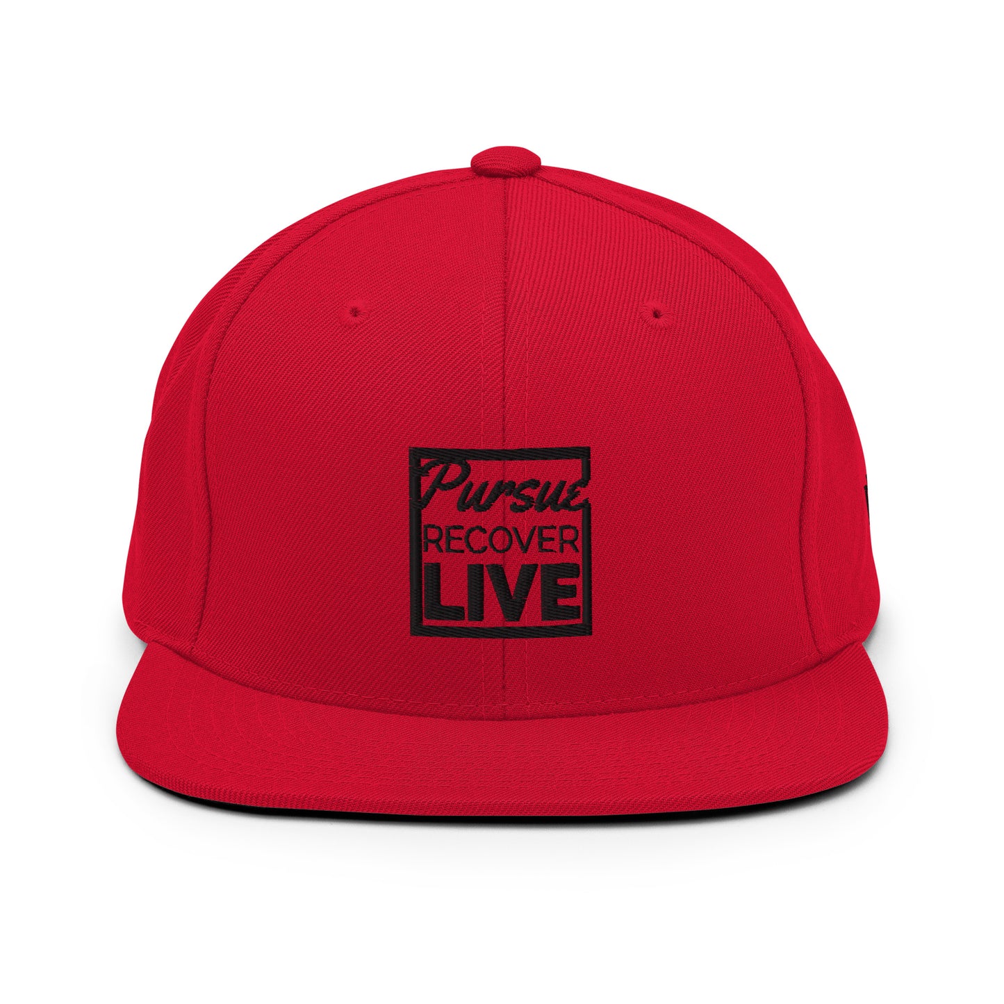 PURSUE RECOVER LIVE Snapback Hat - BLK-WHT EMB