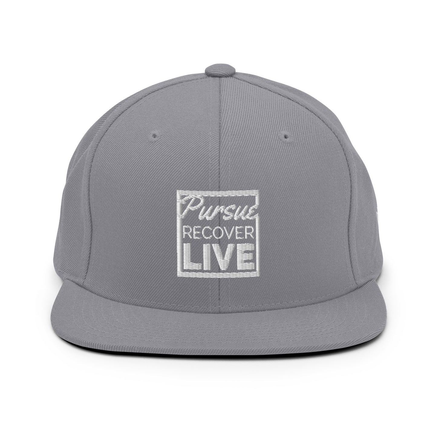 PURSUE RECOVER LIVE Snapback Hat - WHT-BLK EMB