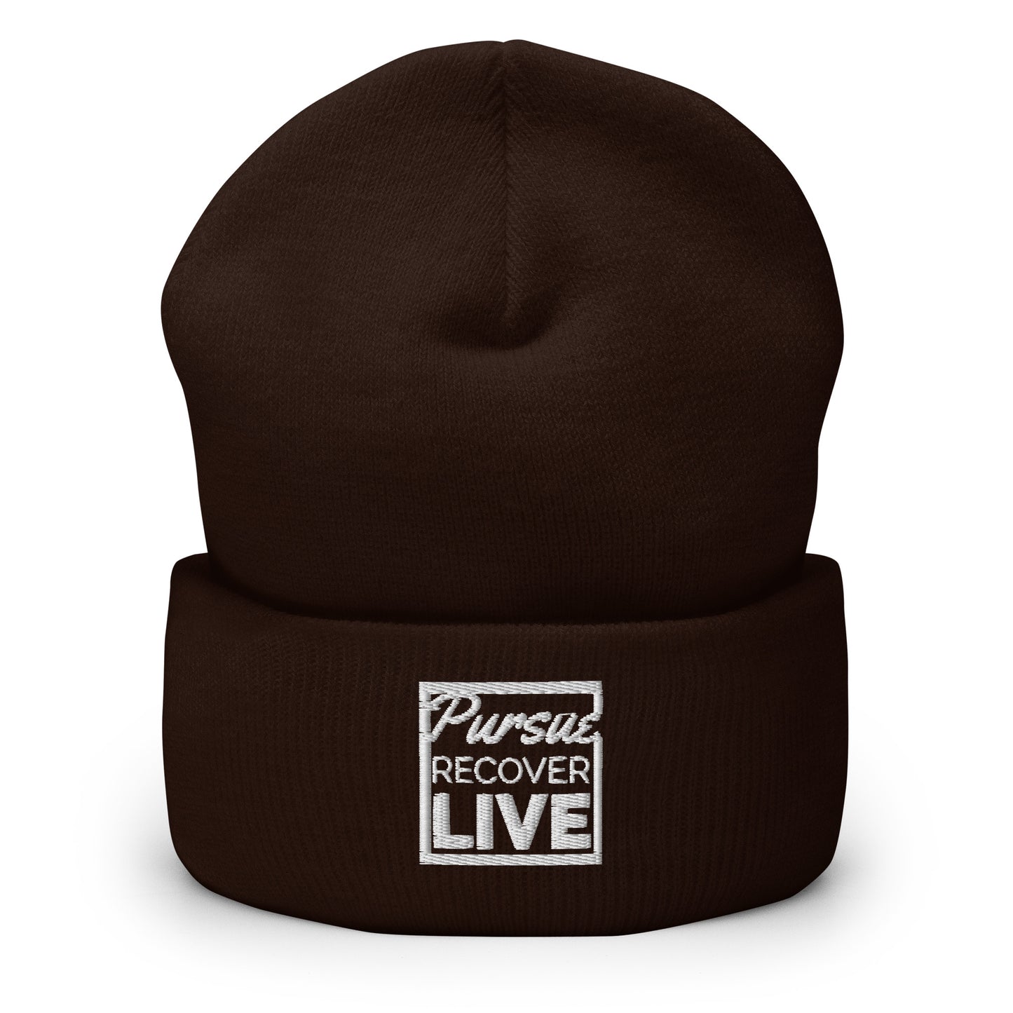 PURSUE RECOVER LIVE Cuffed Beanie - WHT EMB