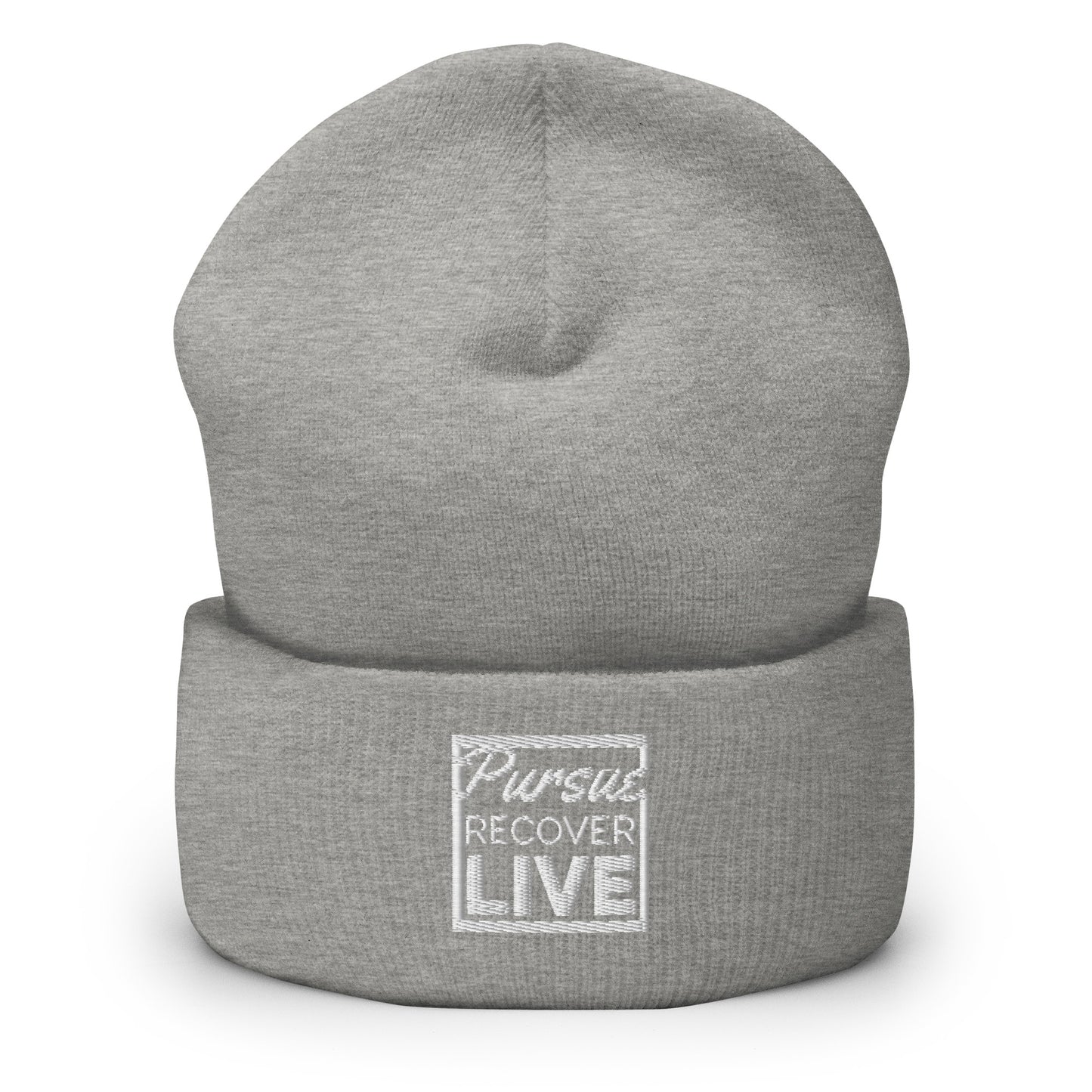 PURSUE RECOVER LIVE Cuffed Beanie - WHT EMB