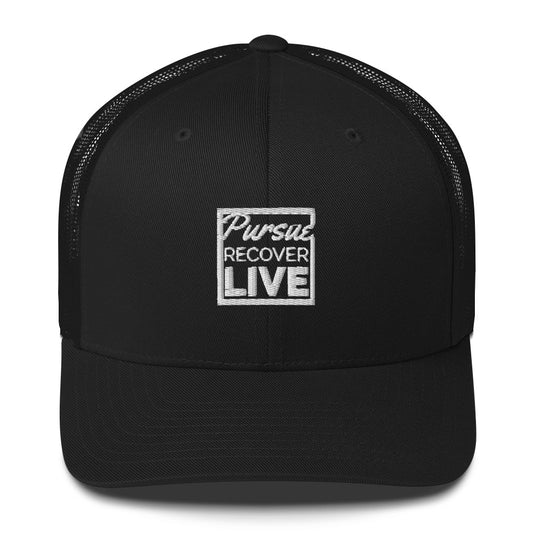 PURSUE RECOVER LIVE Trucker Cap - WHT EMB