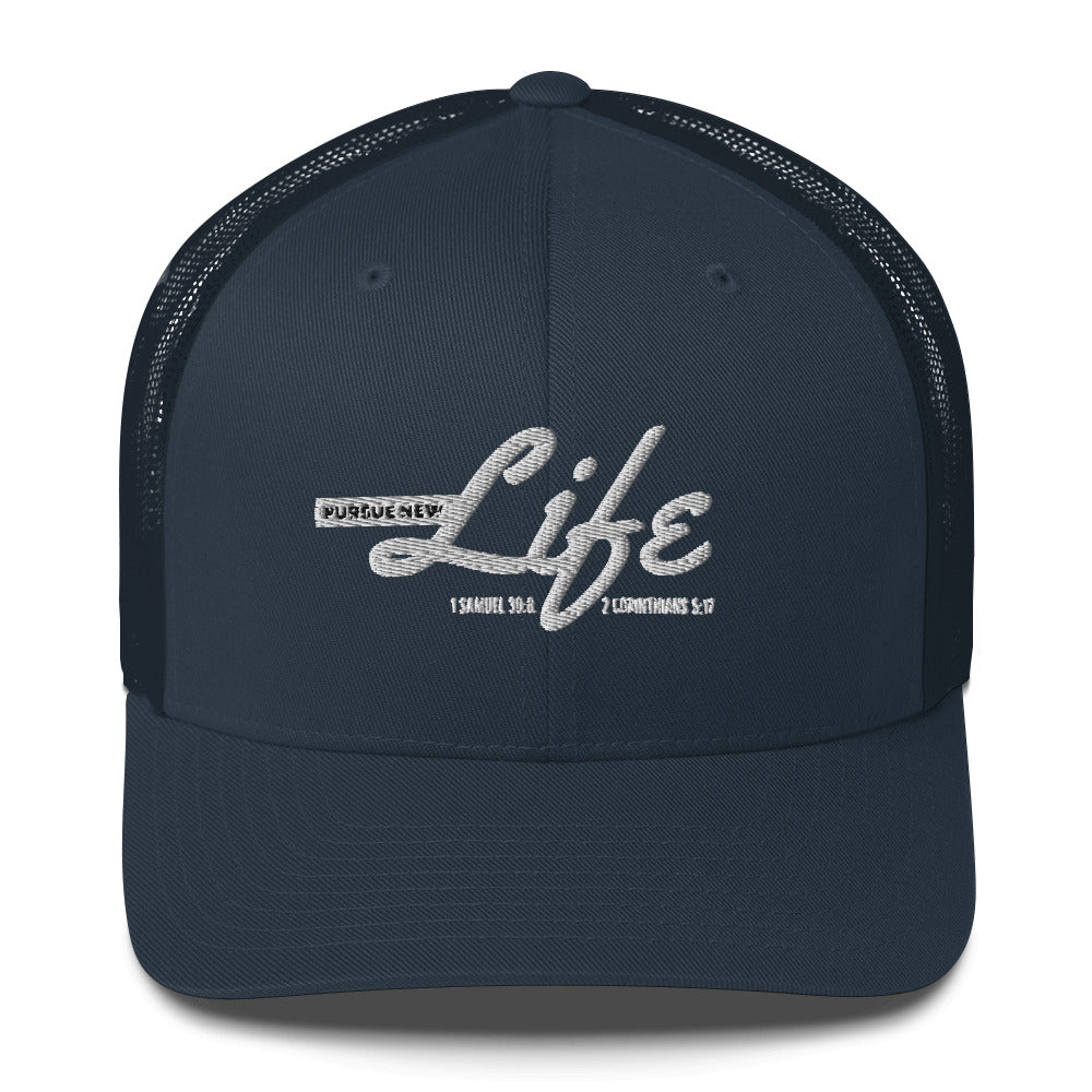 PURSUE NEW LIFE Trucker Cap -WHT EMB