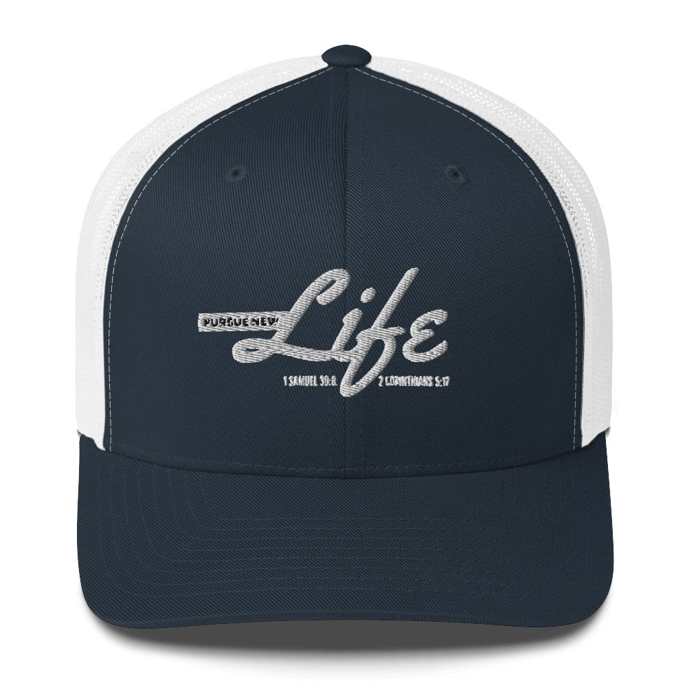 PURSUE NEW LIFE Trucker Cap -WHT EMB