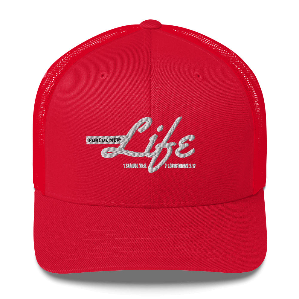 PURSUE NEW LIFE Trucker Cap -WHT EMB