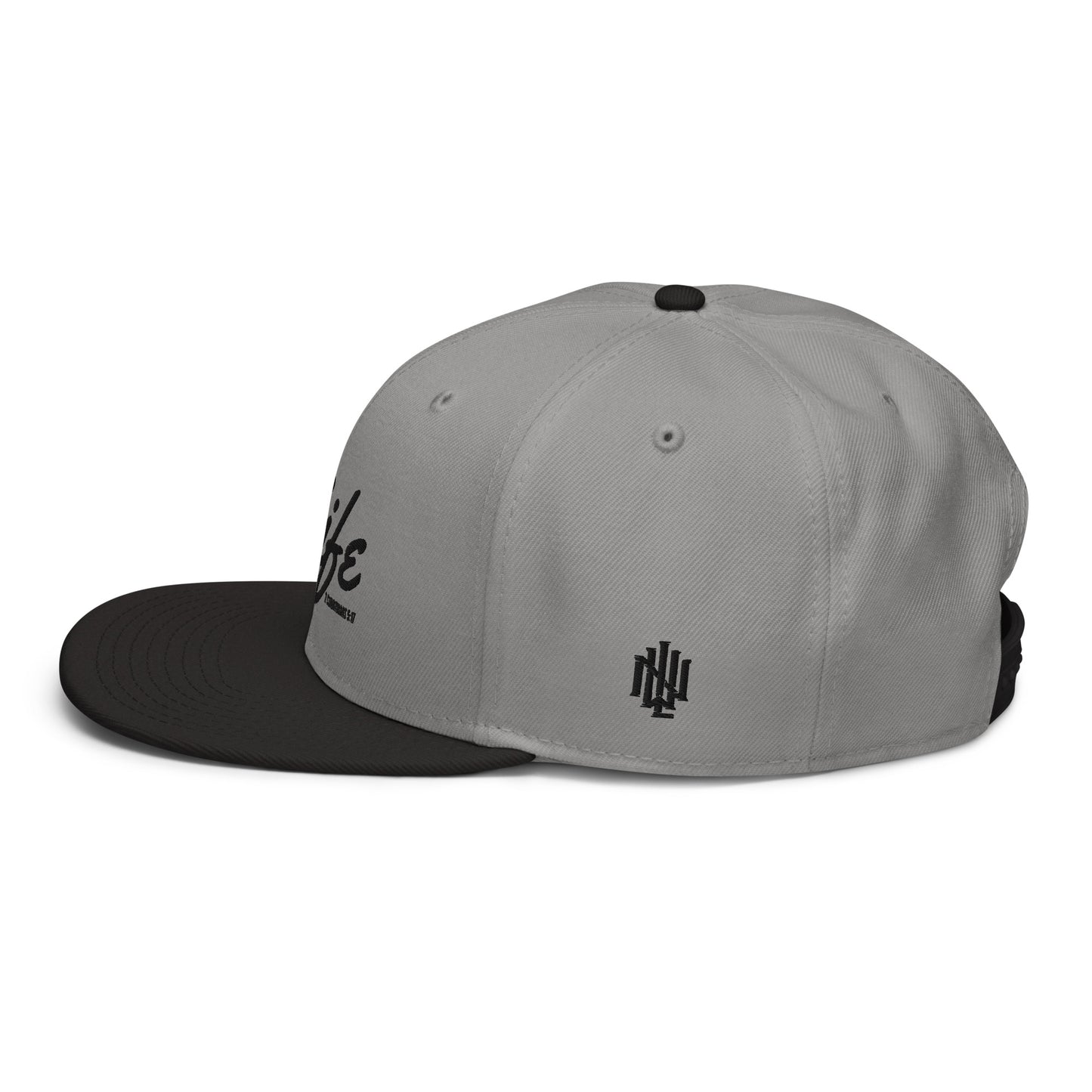 PURSUE NEW LIFE Snapback Hat - BLK-WHT EMB