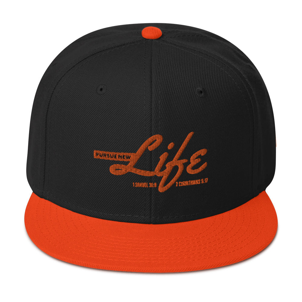 PURSUE NEW LIFE Snapback Hat - ORNG EMB