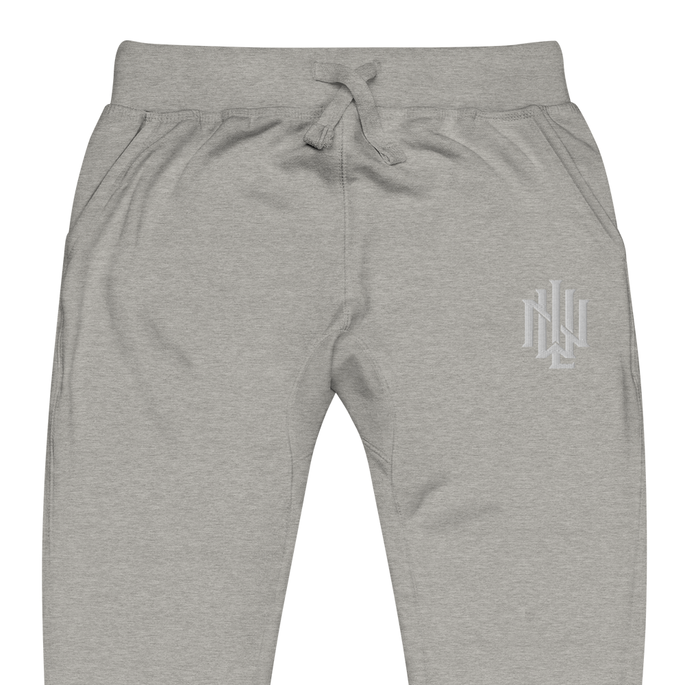 Brand Unisex fleece sweatpants WHT EMB