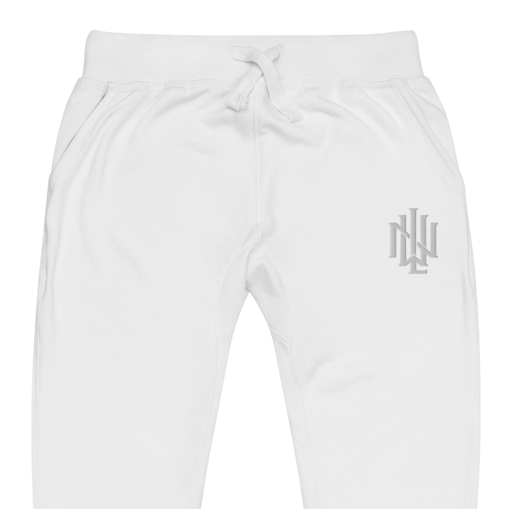 Brand Unisex fleece sweatpants WHT EMB