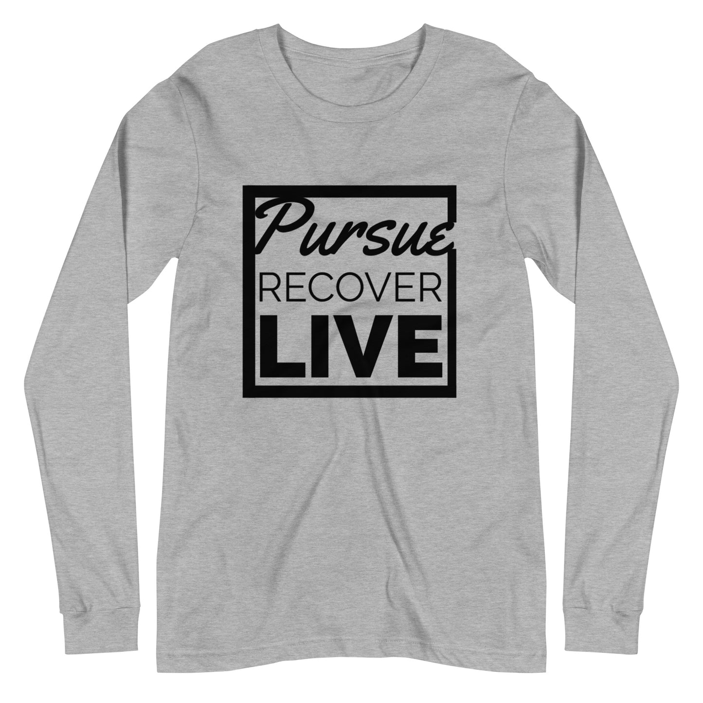 PURSUE RECOVER LIVE Unisex Long Sleeve Tee - BLK DTG