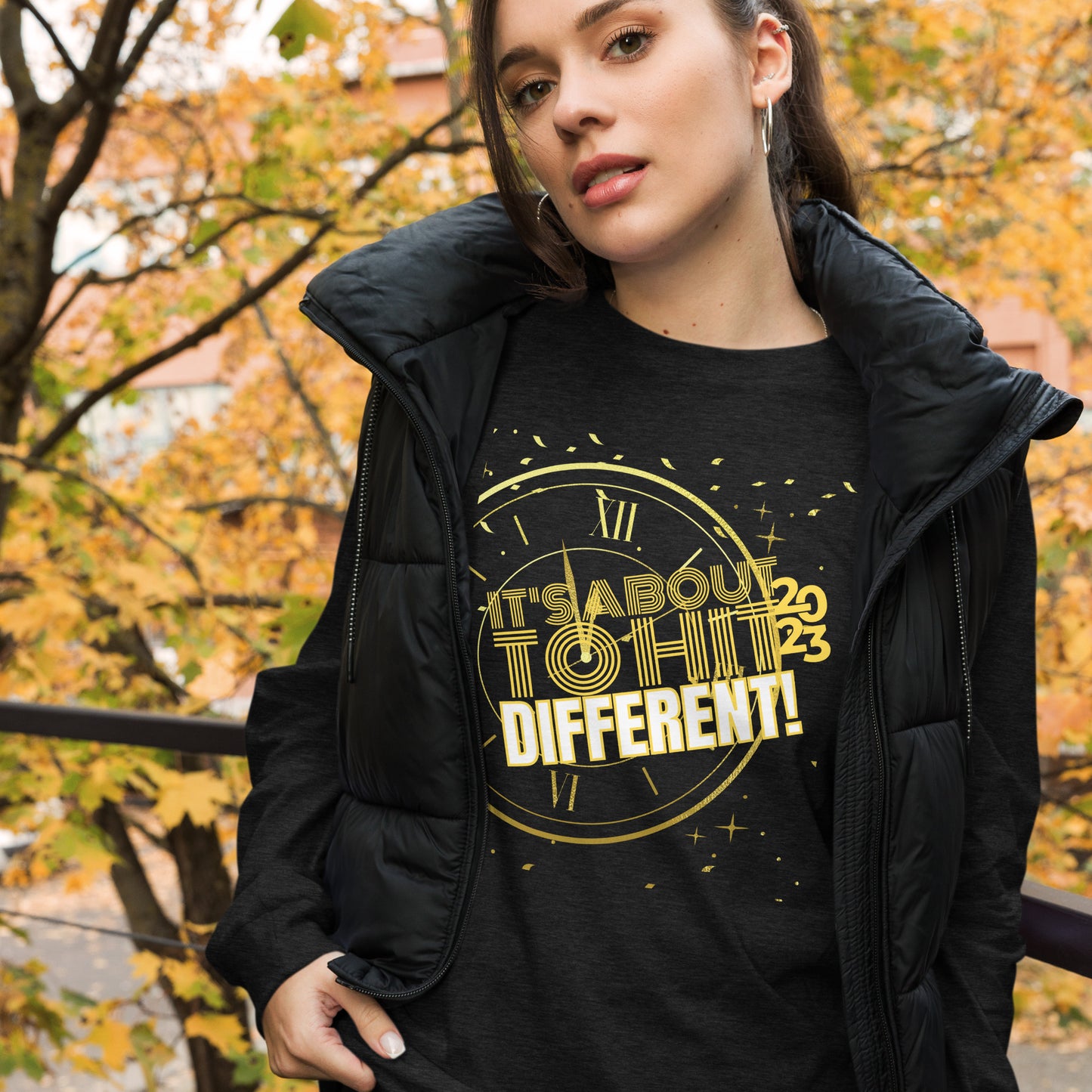 It's About To Hit Different 23 Unisex Long Sleeve Tee BLK DTG