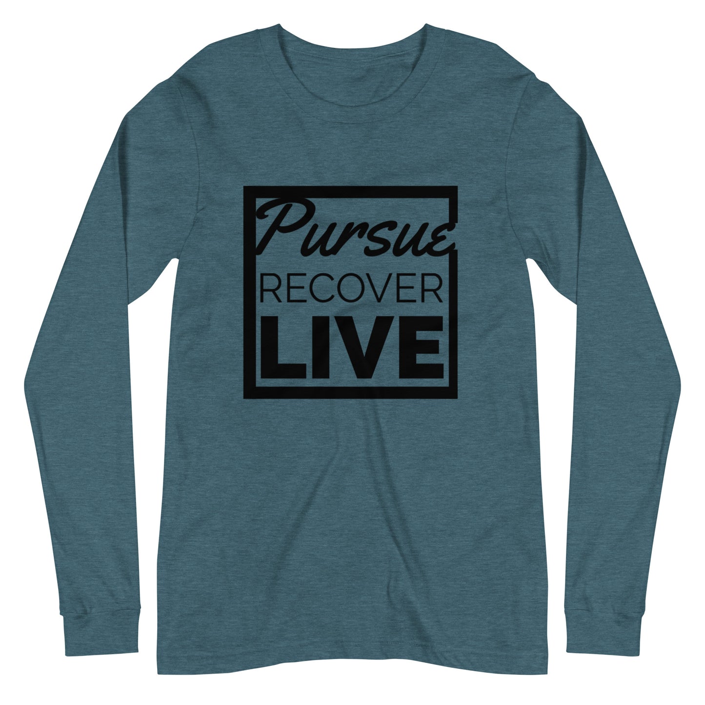 PURSUE RECOVER LIVE Unisex Long Sleeve Tee - BLK DTG